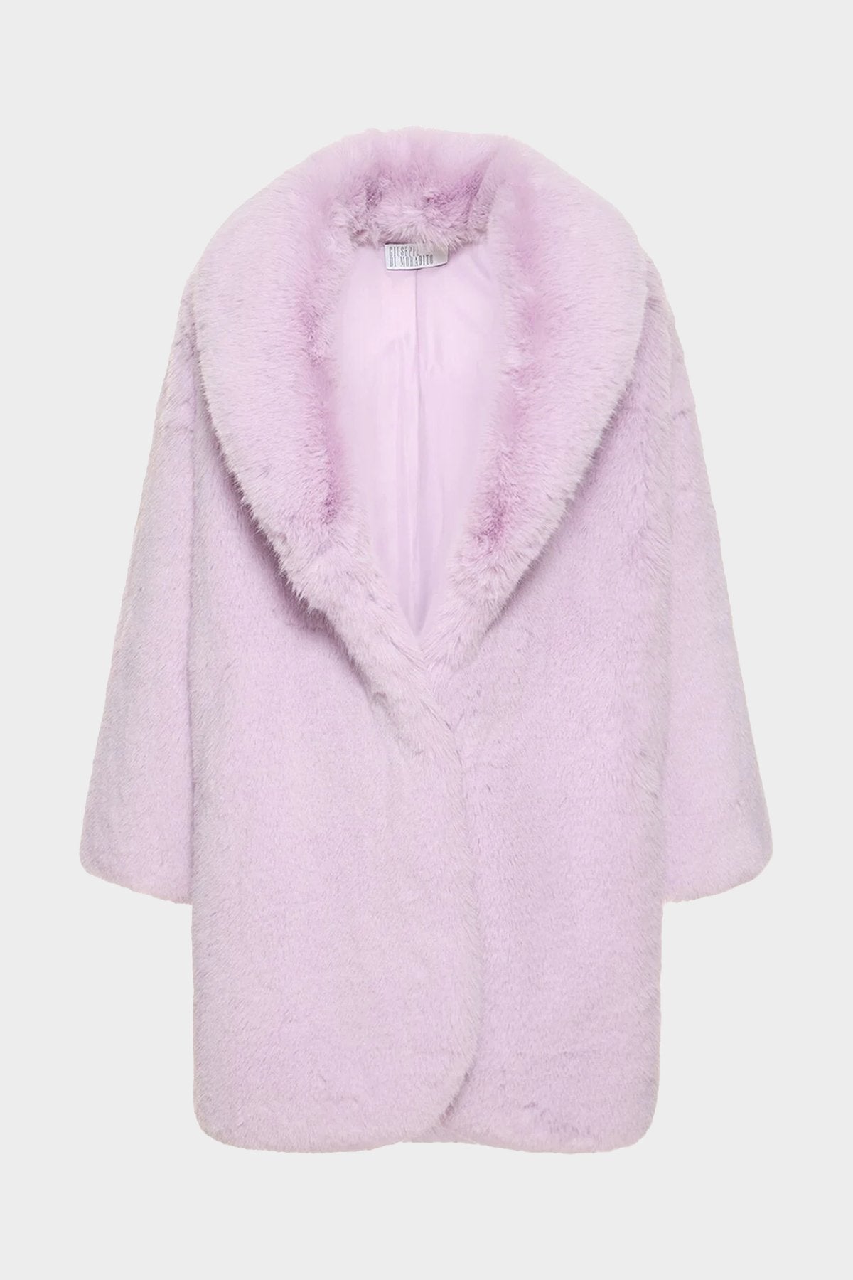Faux Fur Maxi Jacket in Lilac - shop-olivia.com