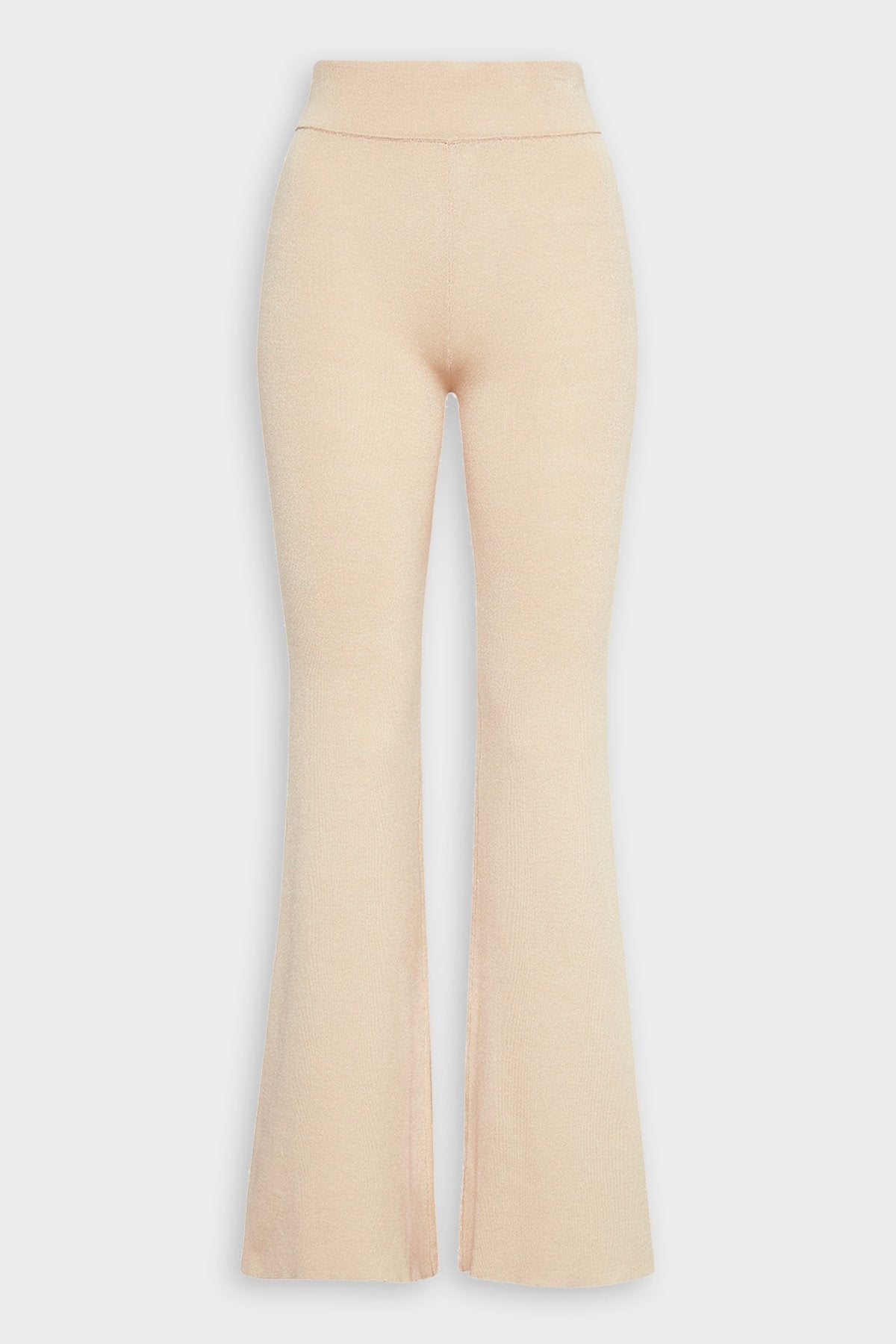 Flared Knit Pants in Ecru - shop-olivia.com