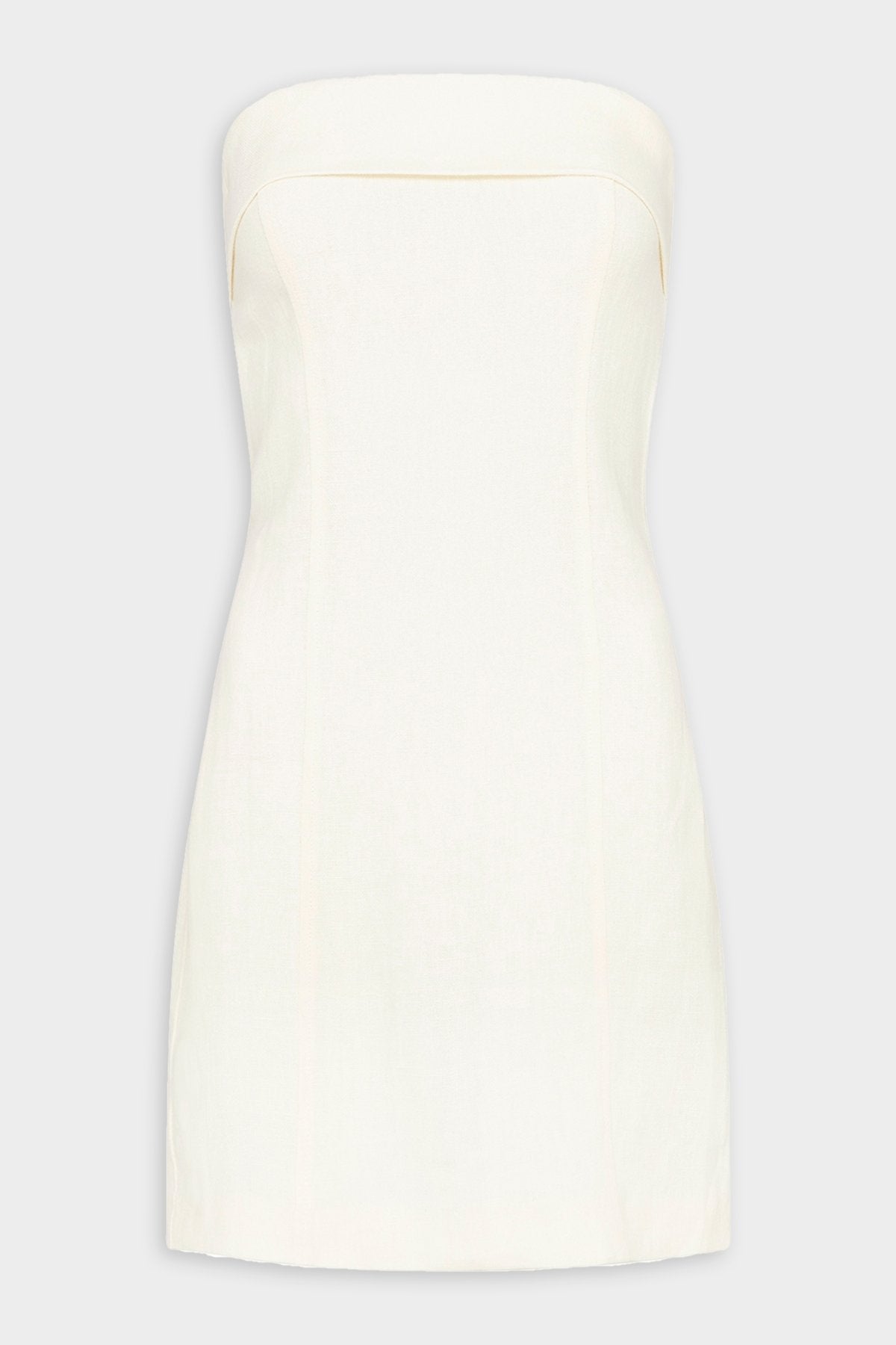 Fold Detail Mini Dress in Ivory - shop-olivia.com