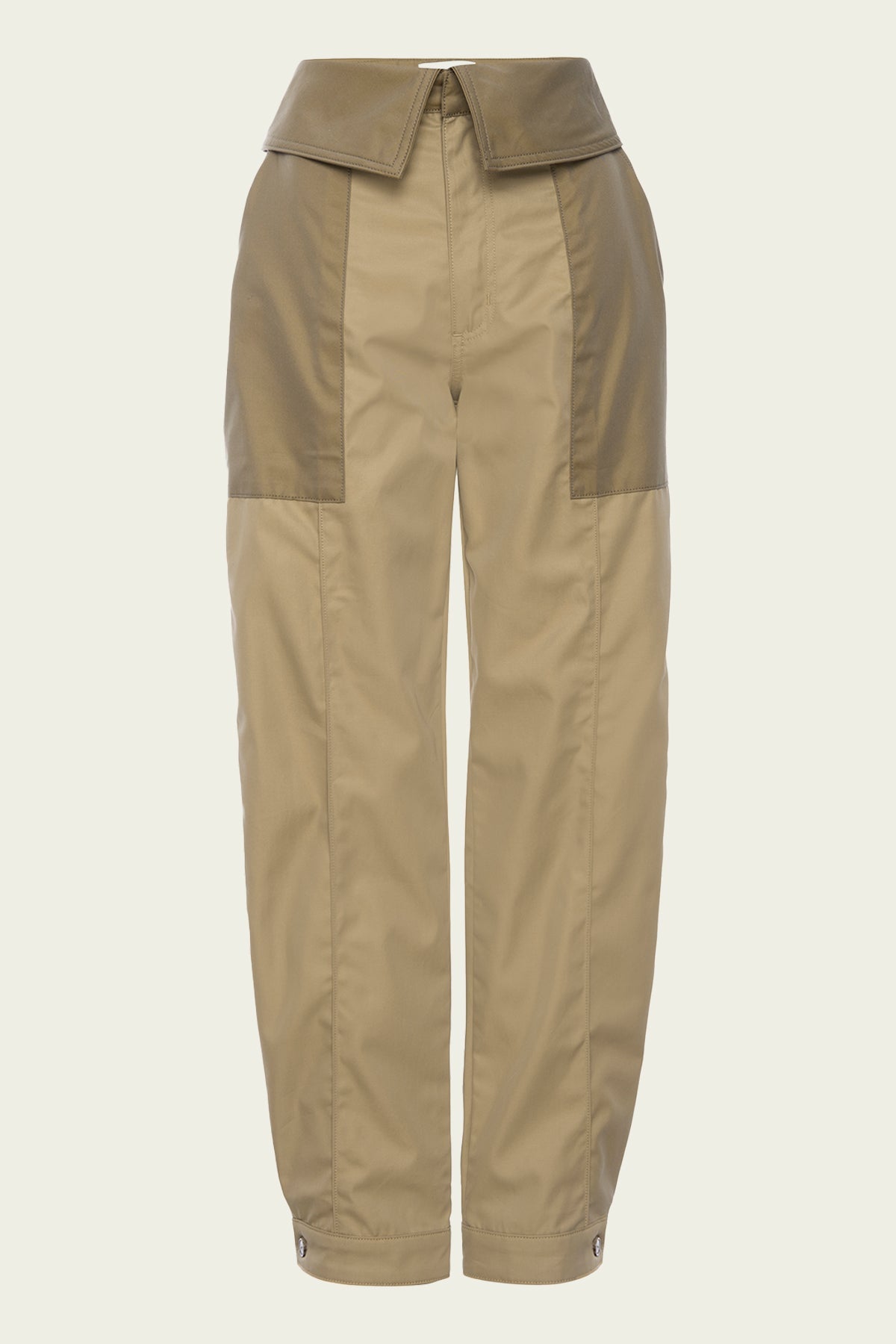 Foldover Trouser in Light Tan Multi - shop-olivia.com