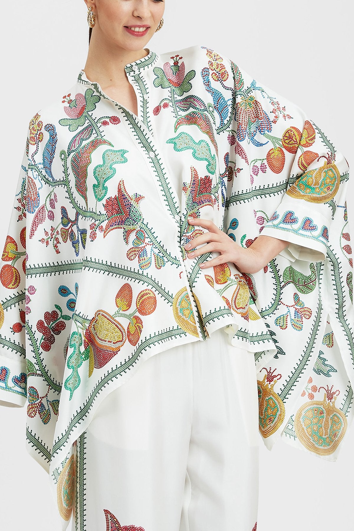 Foulard Shirt in Grenadilla Placée - shop-olivia.com