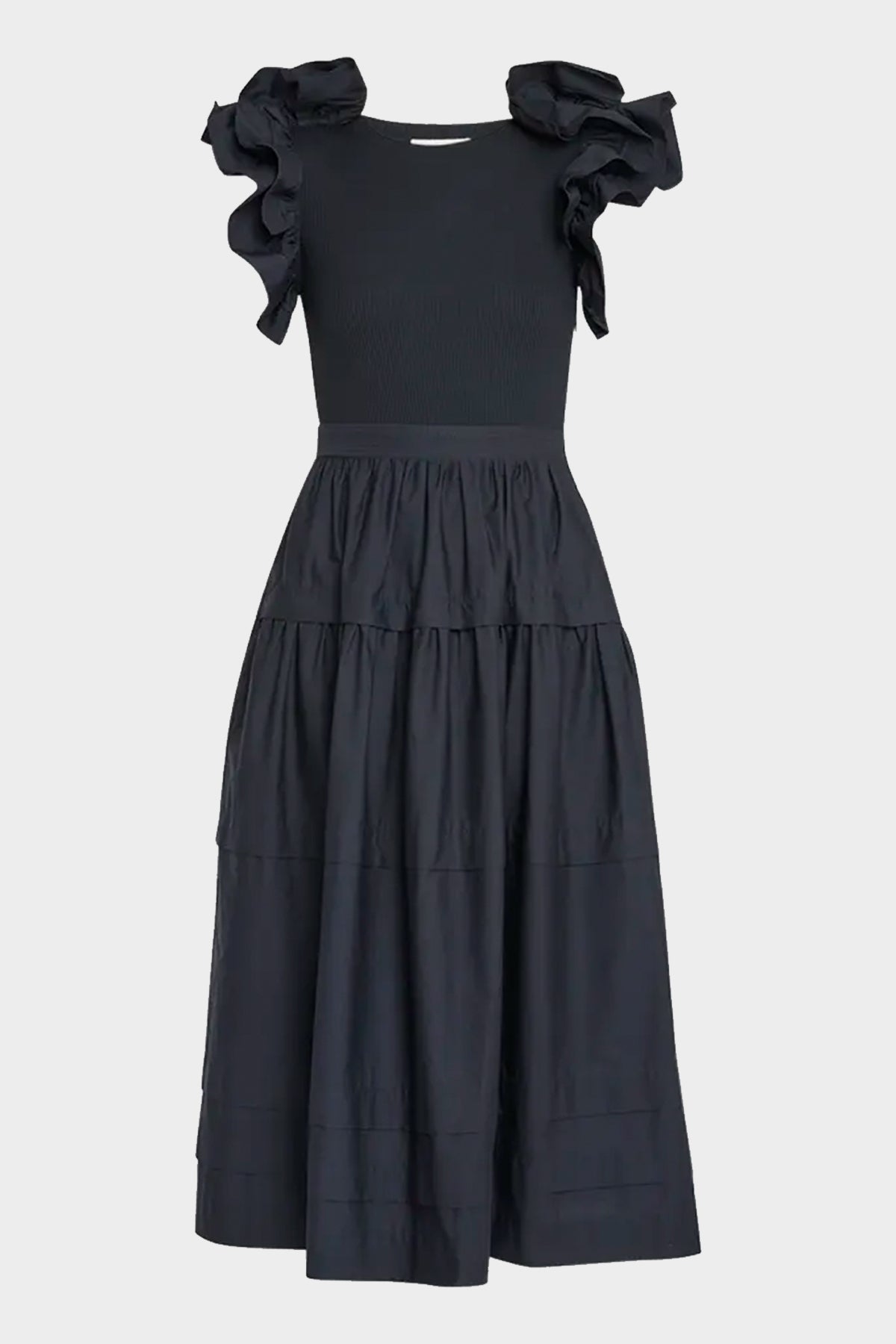 Francine Midi Dress in Noir - shop-olivia.com