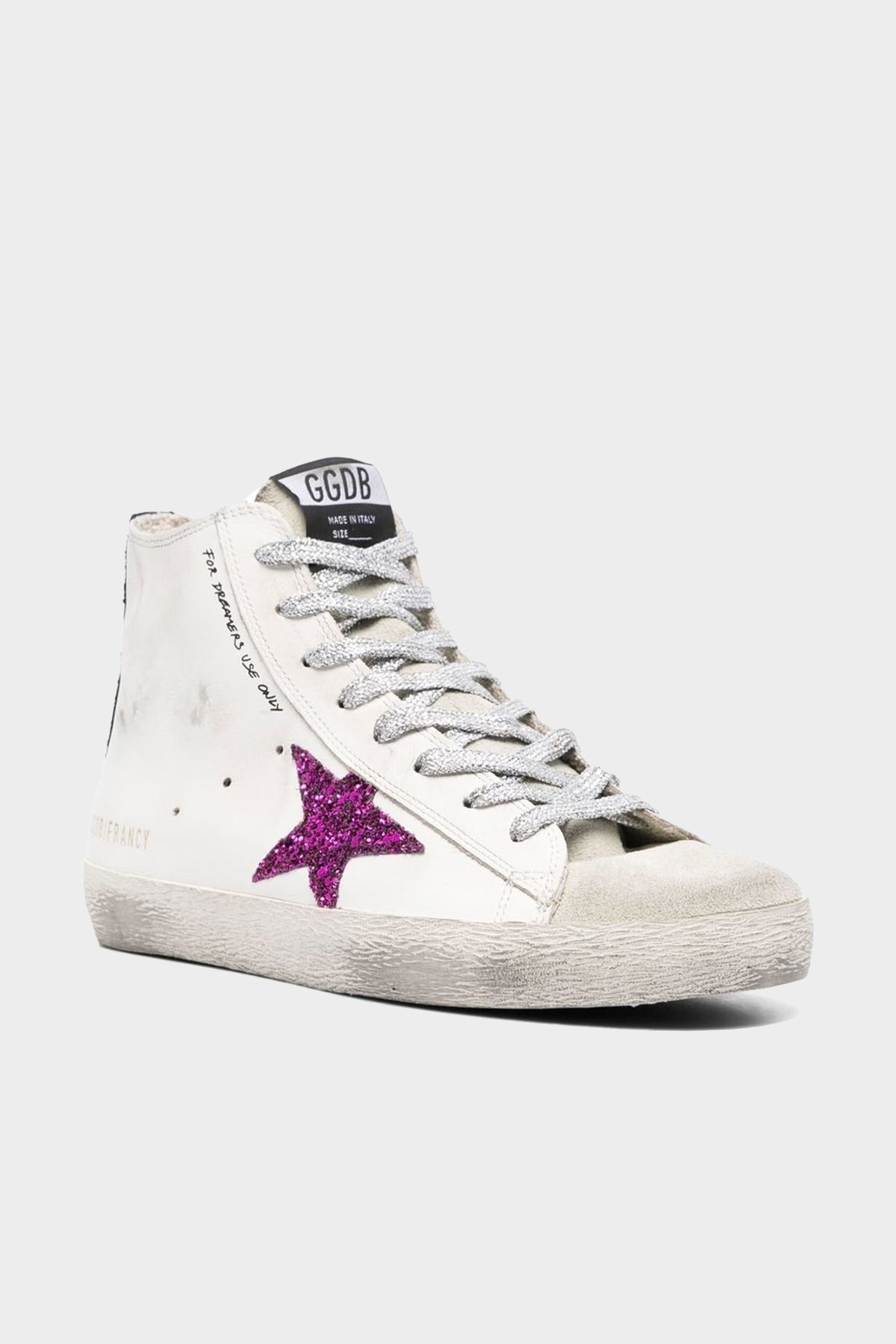 Francy Fucsia Star White Leather Sneaker - shop-olivia.com