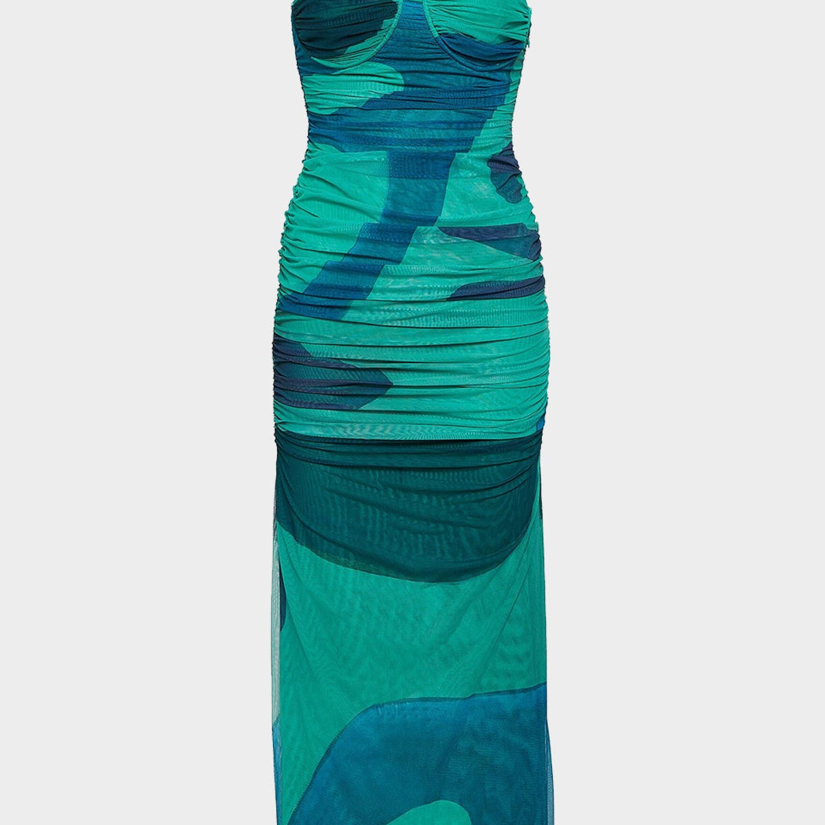 frankie midi dress Frankie Gathered Midi Dress in Emerald Reflection