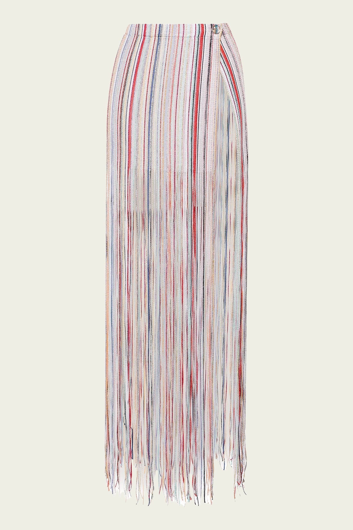 Fringe Wrap-Around Crochet Skirt in Multicolor - shop-olivia.com