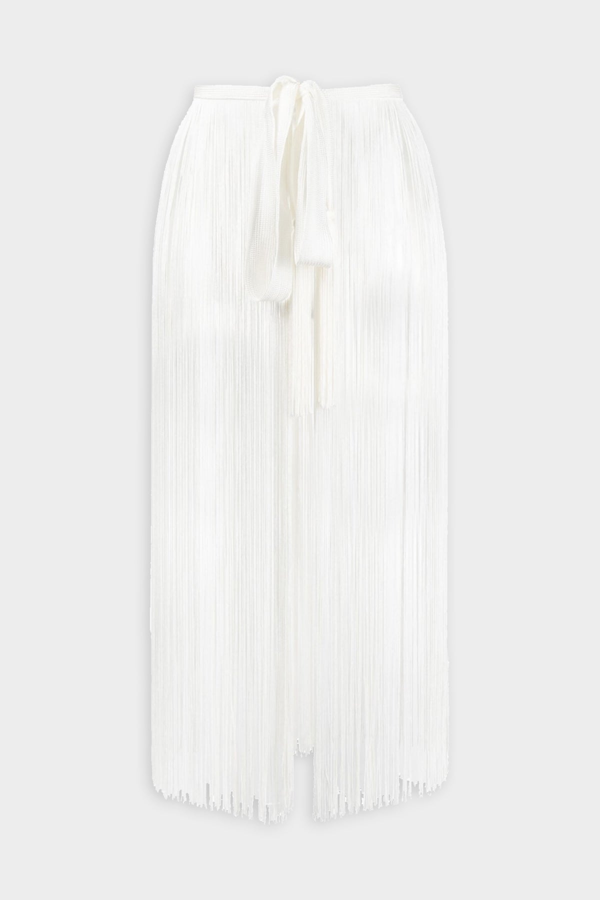 Fringed Pareo Belt in White - shop-olivia.com