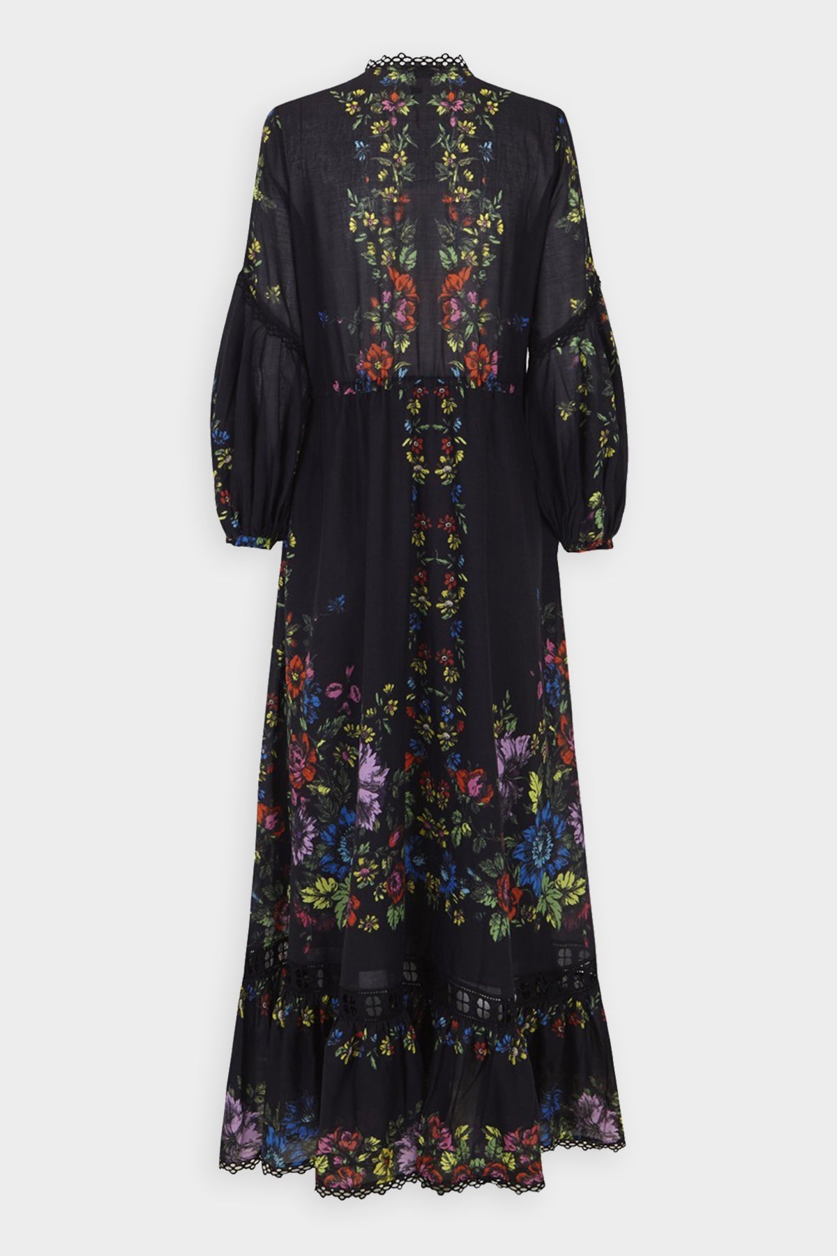 Ganna Long Dress in Garden Black Print - shop-olivia.com