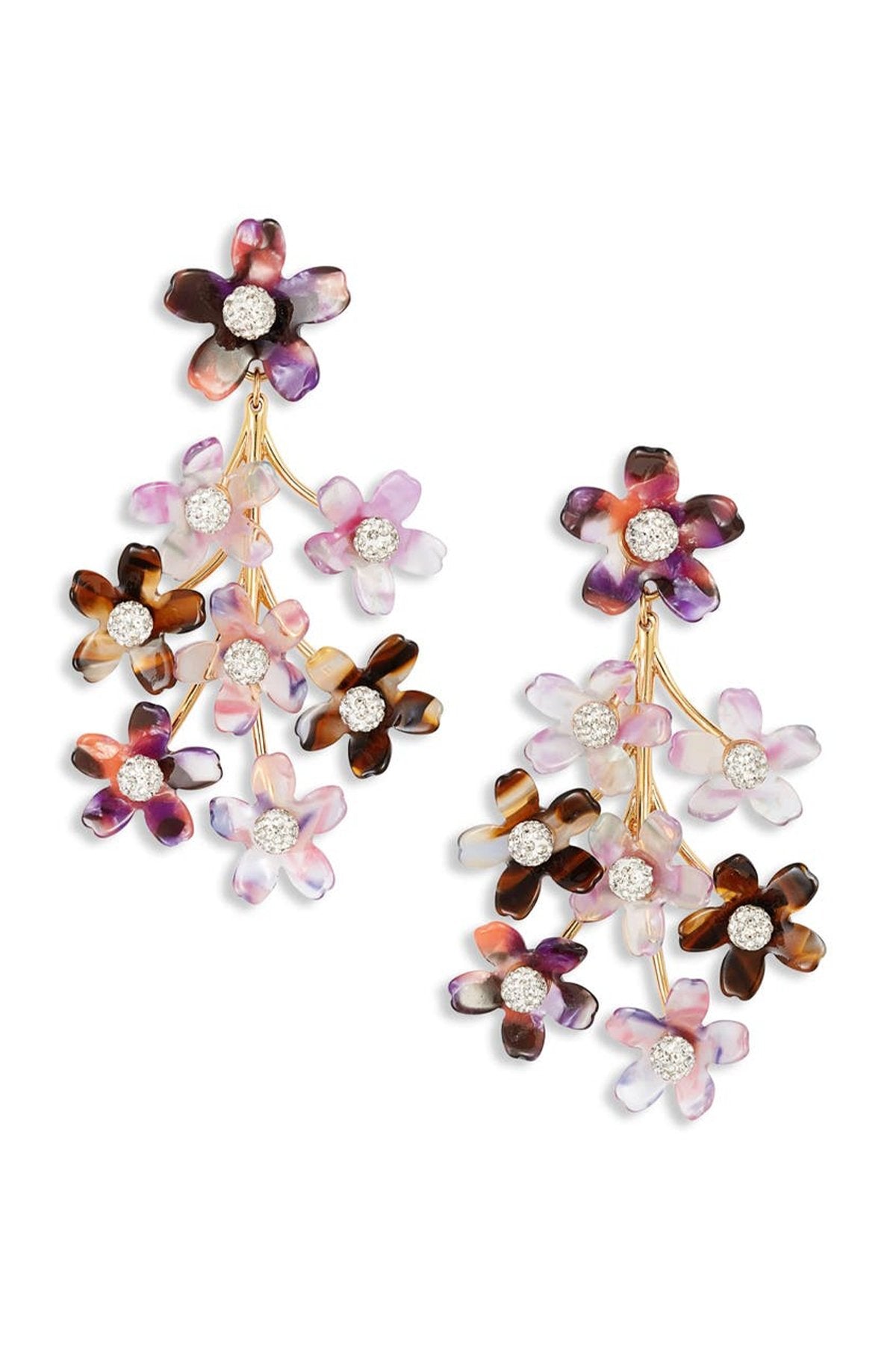 Garden Bouquet Chandelier Earrings Purple Magic - shop-olivia.com
