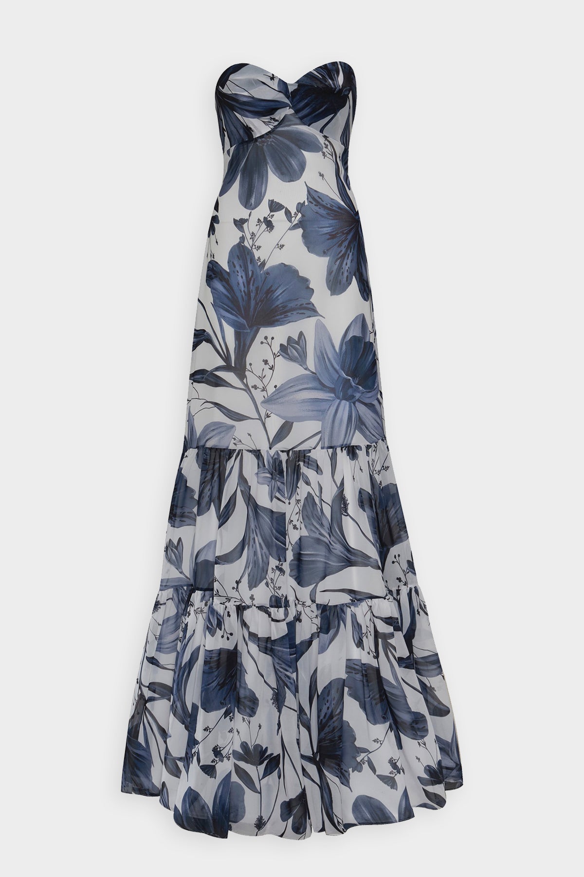 Garza Dress in Navy Floral Print - shop-olivia.com