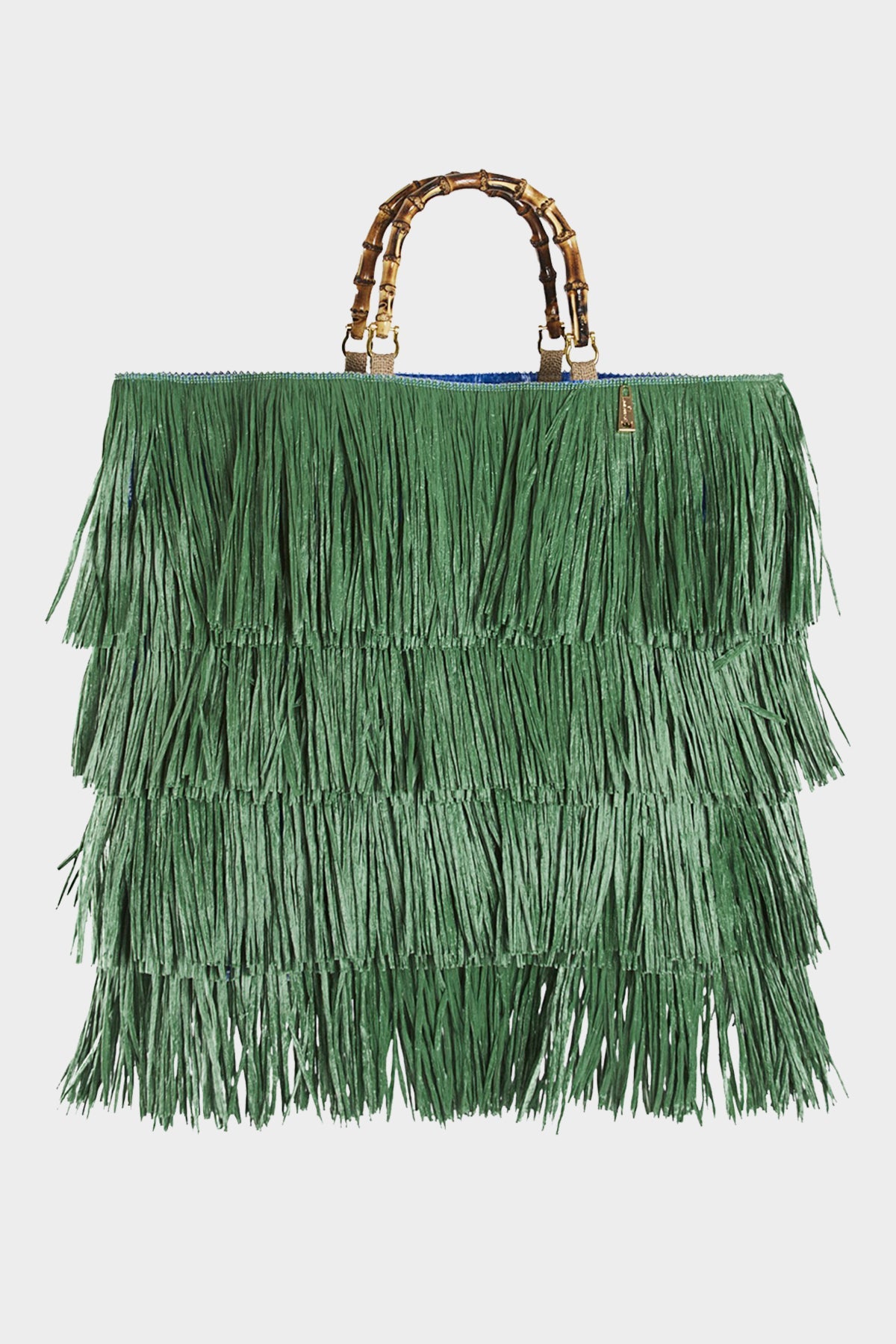 Giannutri Fringed-Raffia X-Large Tote Bag in Green - shop-olivia.com