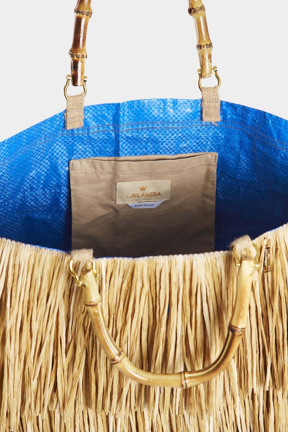 Giannutri Fringed-Raffia X-Large Tote Bag in Wood - shop-olivia.com