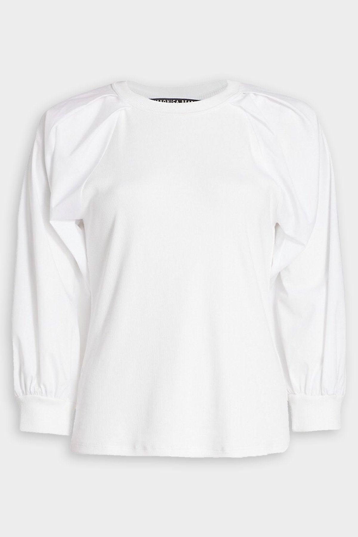 Gibson Pleat-Sleeve Top in White - shop-olivia.com