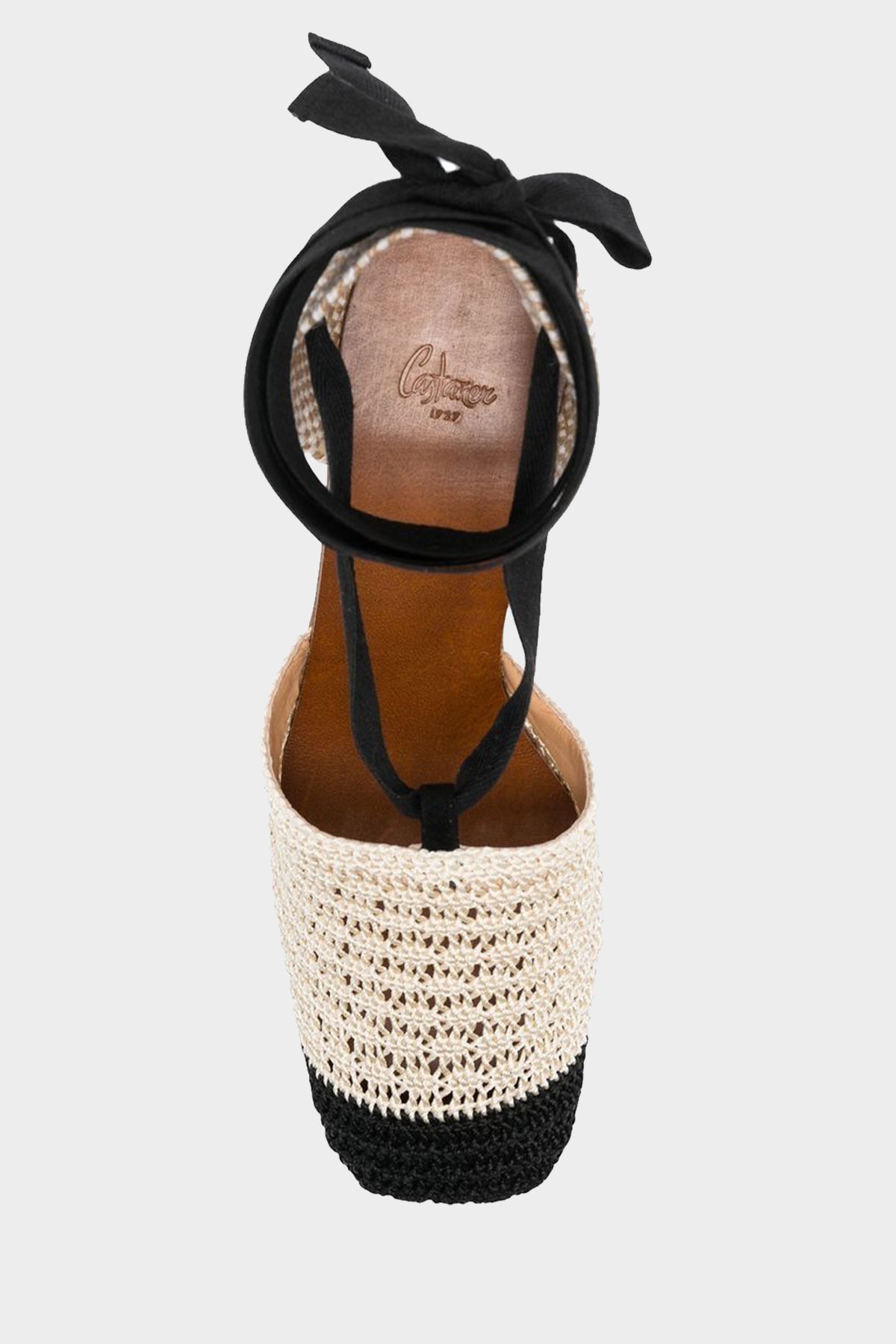 Ginny Crochet Sandal in Ivory Negro - shop-olivia.com