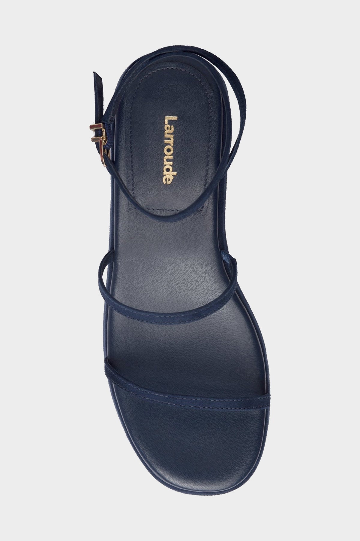 Gio Flatform Sandal in Navy Suede - shop-olivia.com