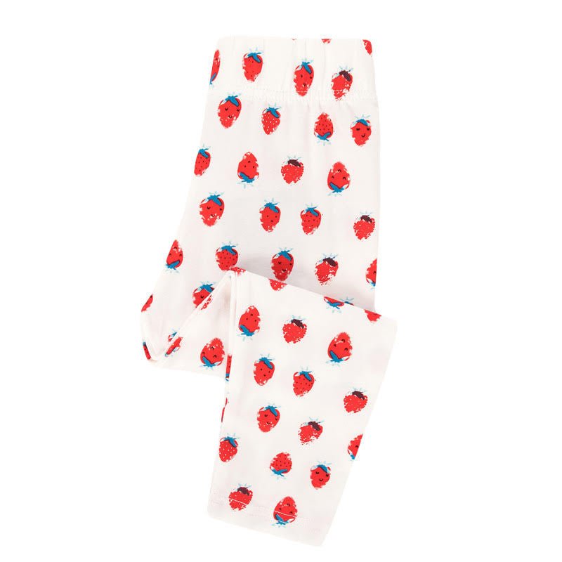 Girls Strawberry Pattern Stretch Trousers - shop-olivia.com