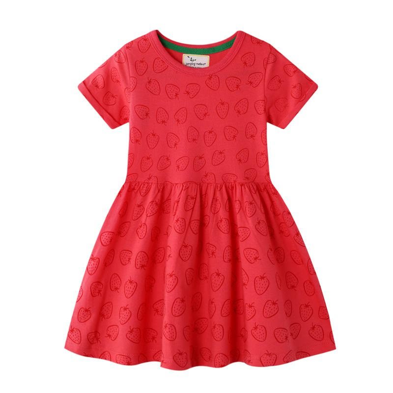 Girls Sweet Strawberry Print Dress - shop-olivia.com