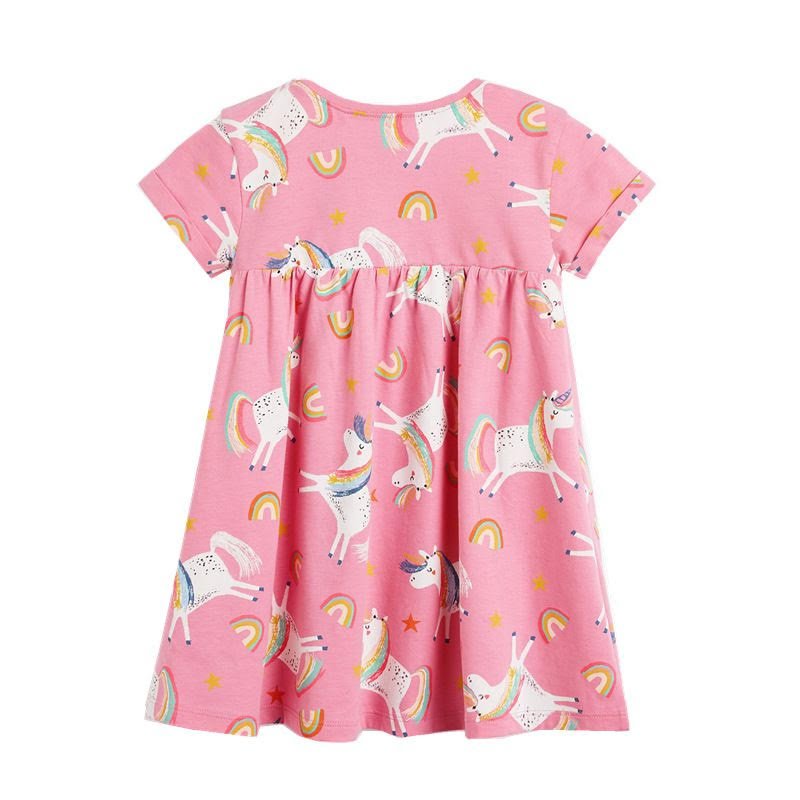 Girls Unicorn Print Princess Dress - shop-olivia.com