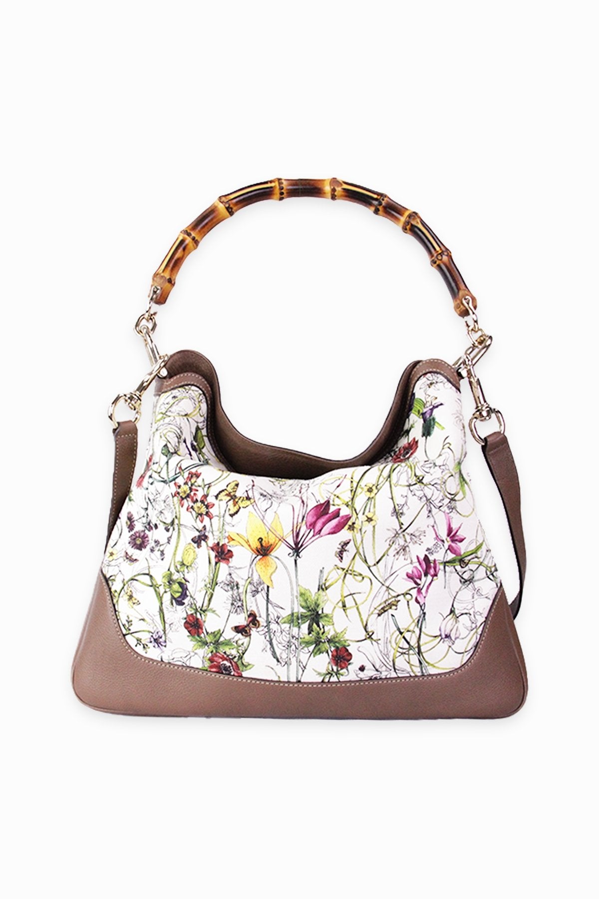 Gucci floral best sale bag bamboo handle