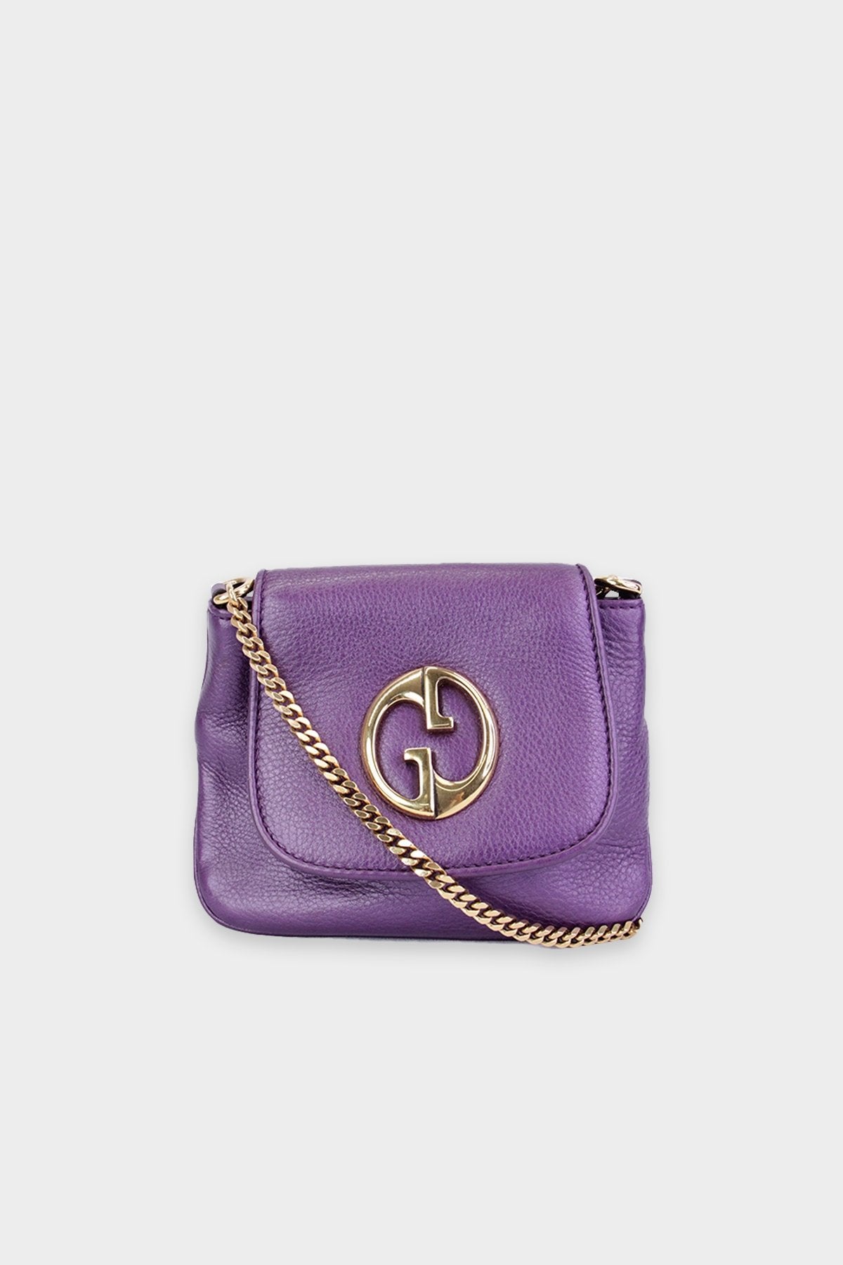 Gucci Purple Mini Handbag with Gold Chain - shop-olivia.com
