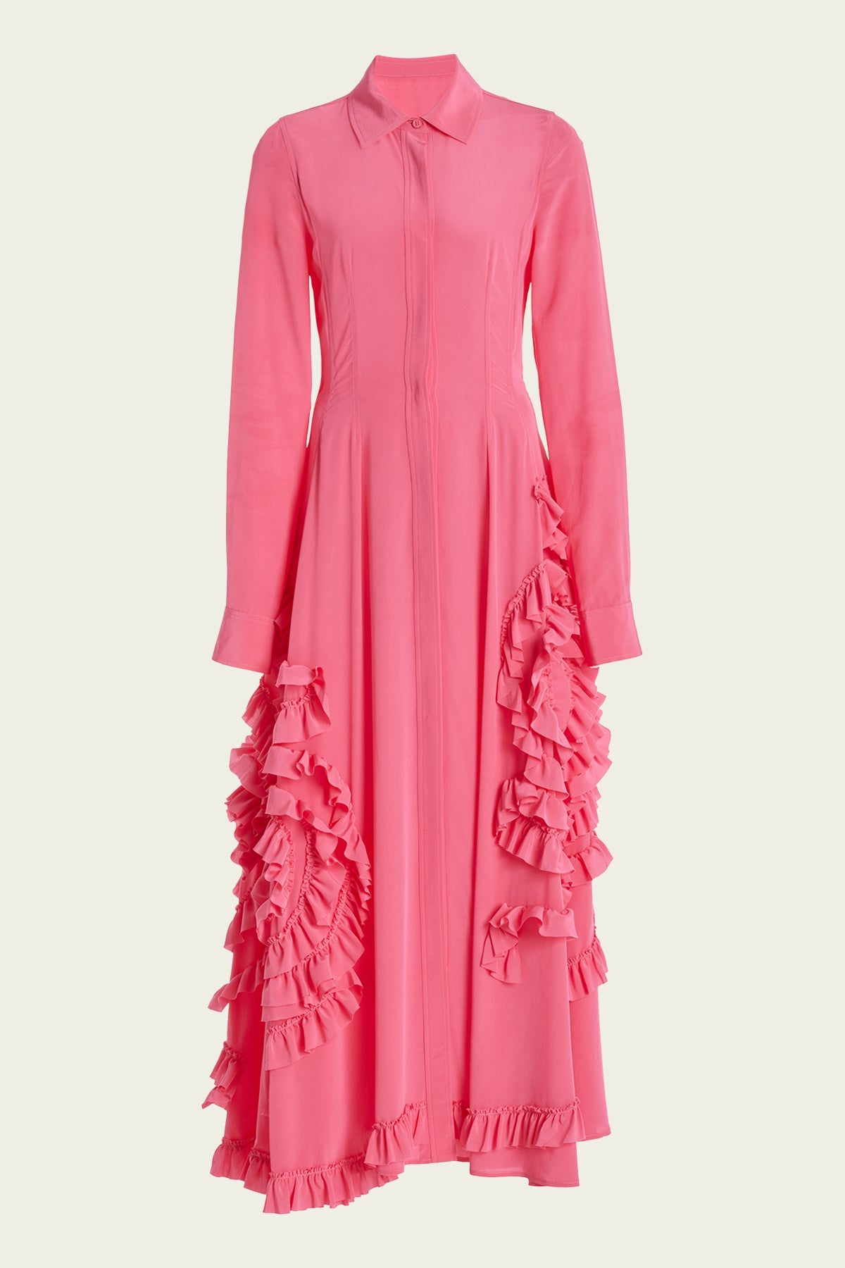 Gwen Ruffled Maxi Dress in Fuchsia - shop-olivia.com