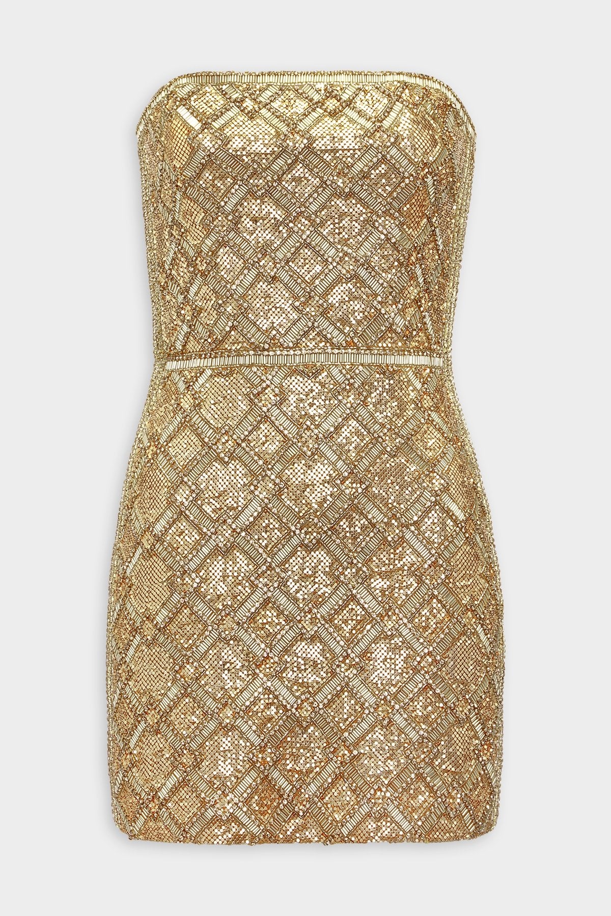 Heather Dress in Gold Chainmail - shop-olivia.com