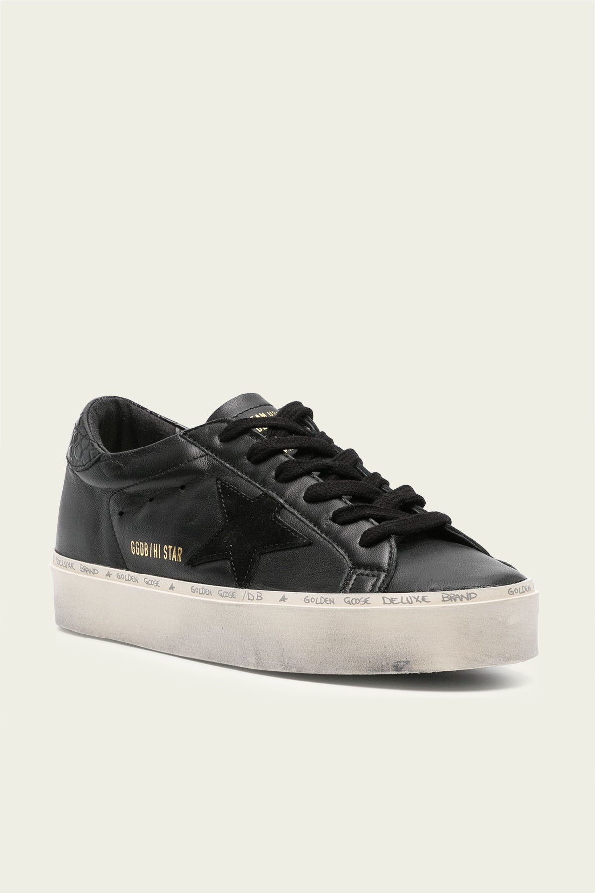 Hi-Star All Black Leather Sneaker - shop-olivia.com