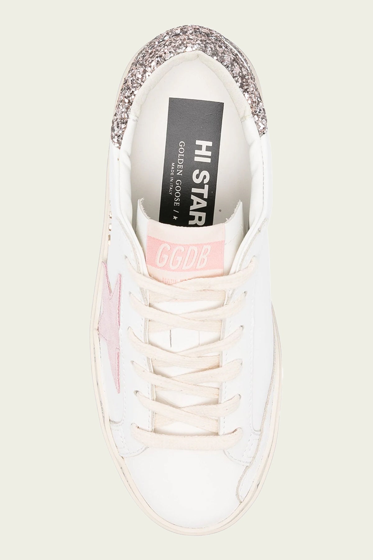 Hi-Star Antique Pink Glitter Leather Sneaker - shop-olivia.com