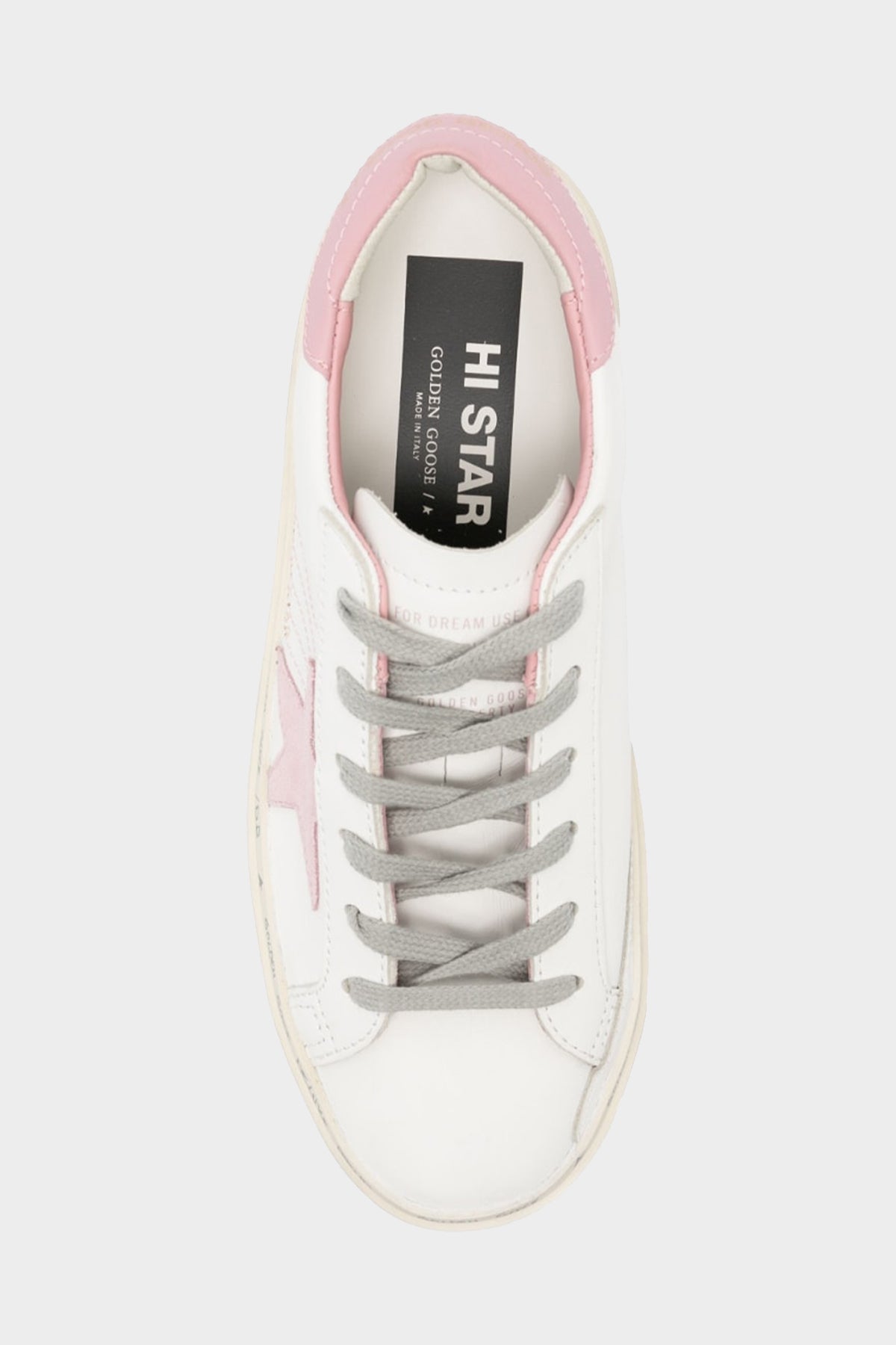 Hi-Star Laminated Star Leather Sneaker in White Antique Pink