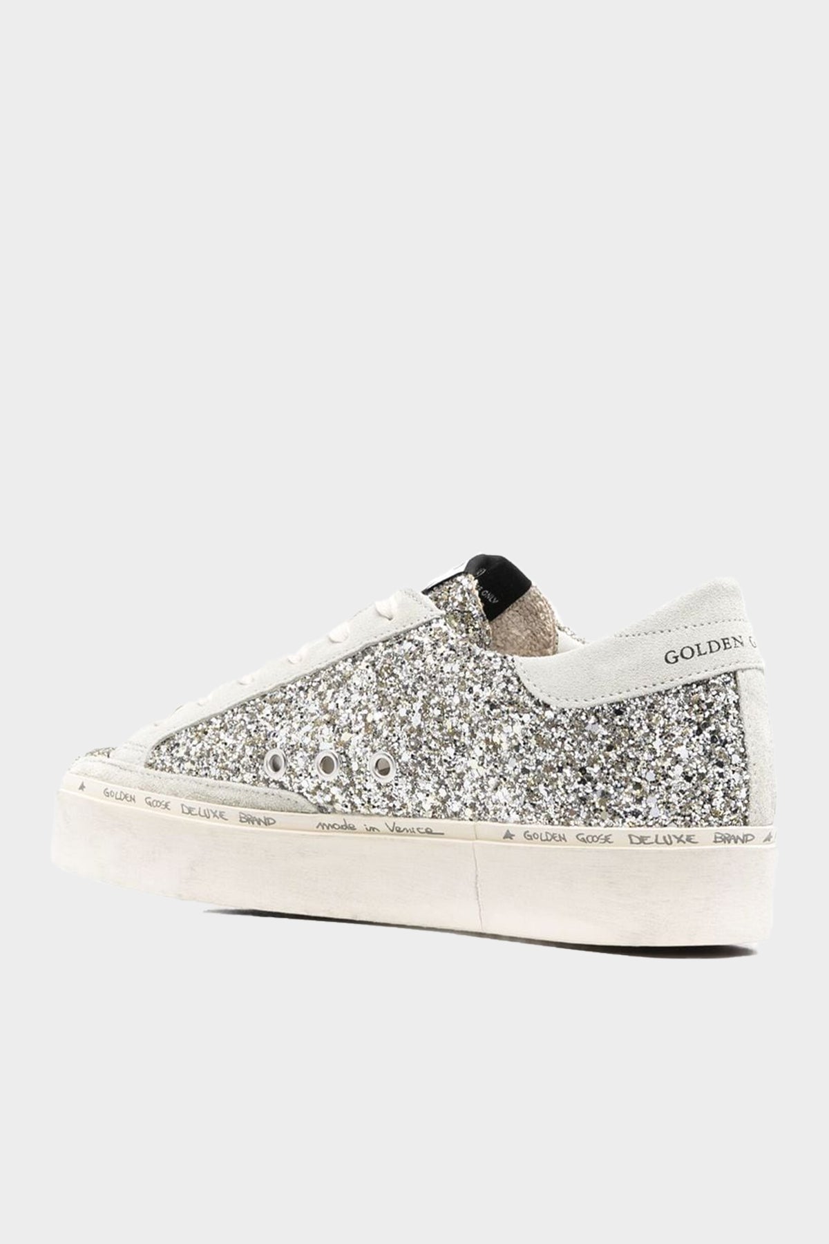 Hi-Star Platinum Glitter Leather Sneaker - shop-olivia.com
