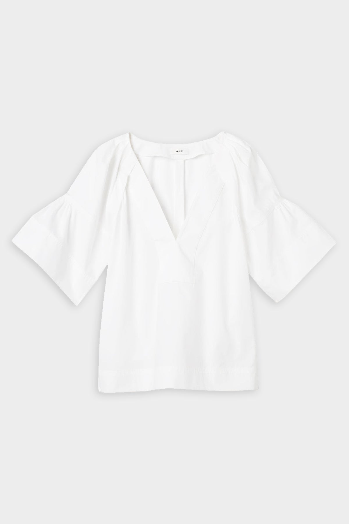 Hillary Cotton-Poplin Top in White - shop-olivia.com