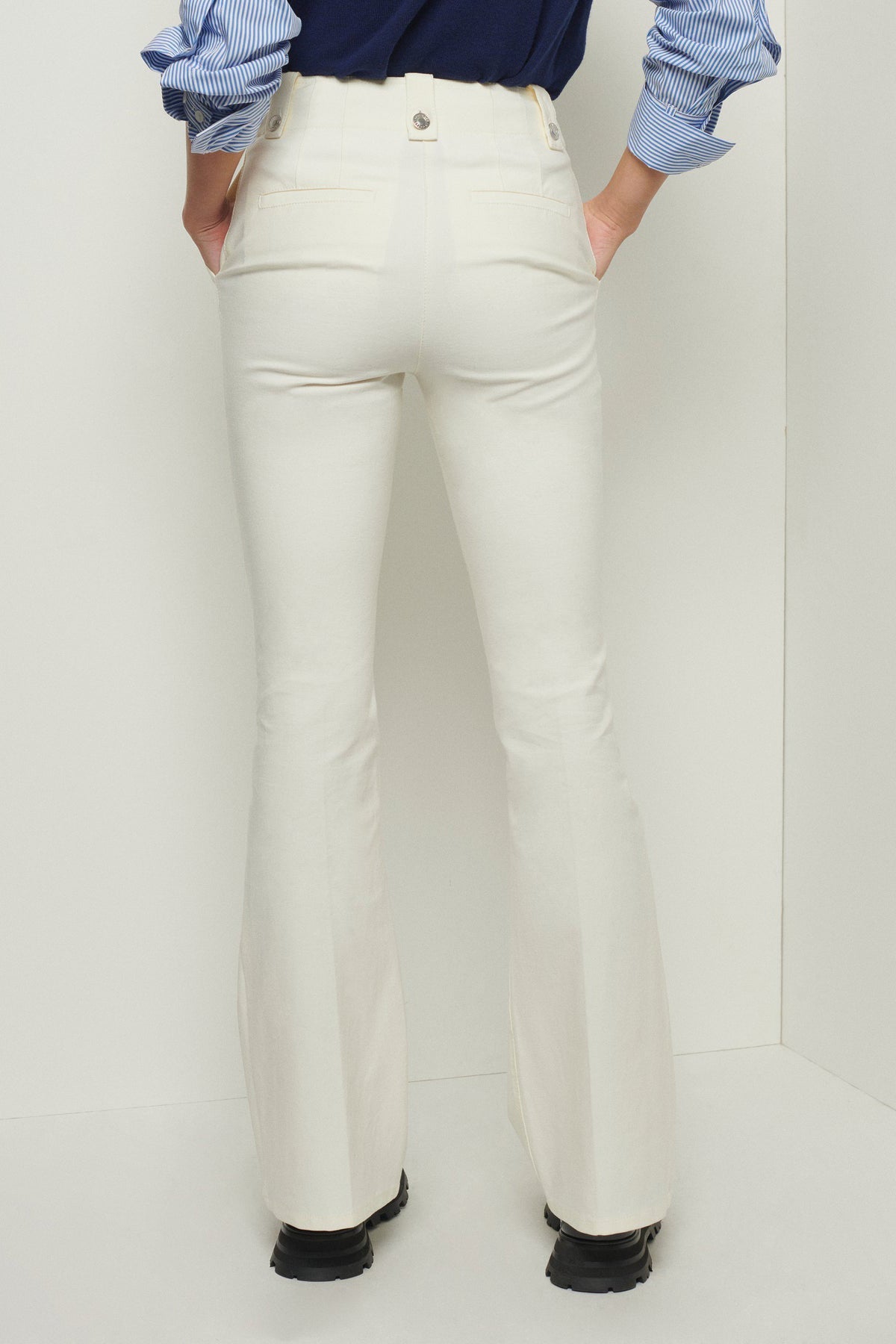 Holland Utility Wide Leg Pant in Soft White - shop-olivia.com