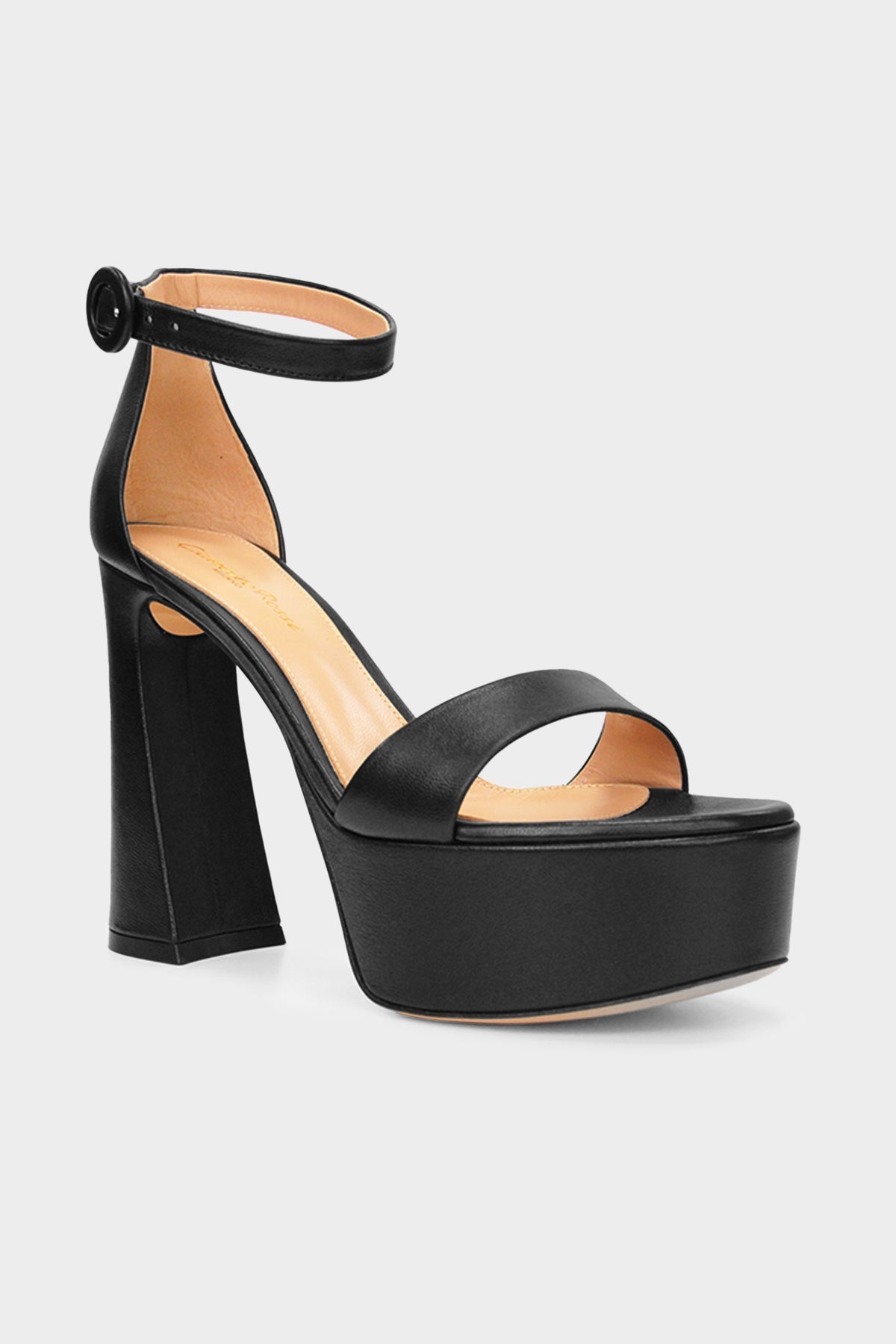 Holly Ankle-Strap Platform Sandals 70 in Black - shop-olivia.com