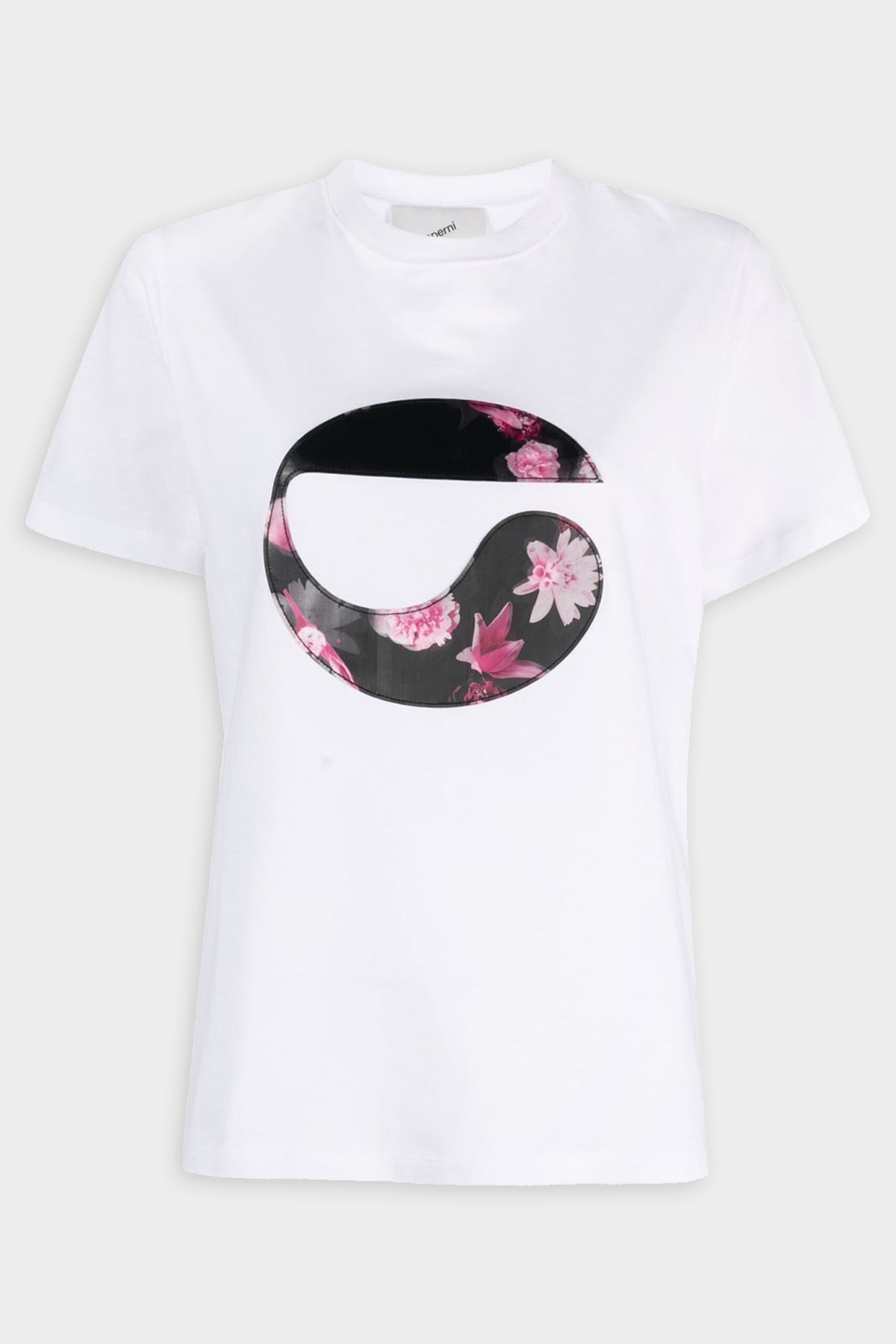 Holographic Logo Boxy T-Shirt in Optic White - shop-olivia.com