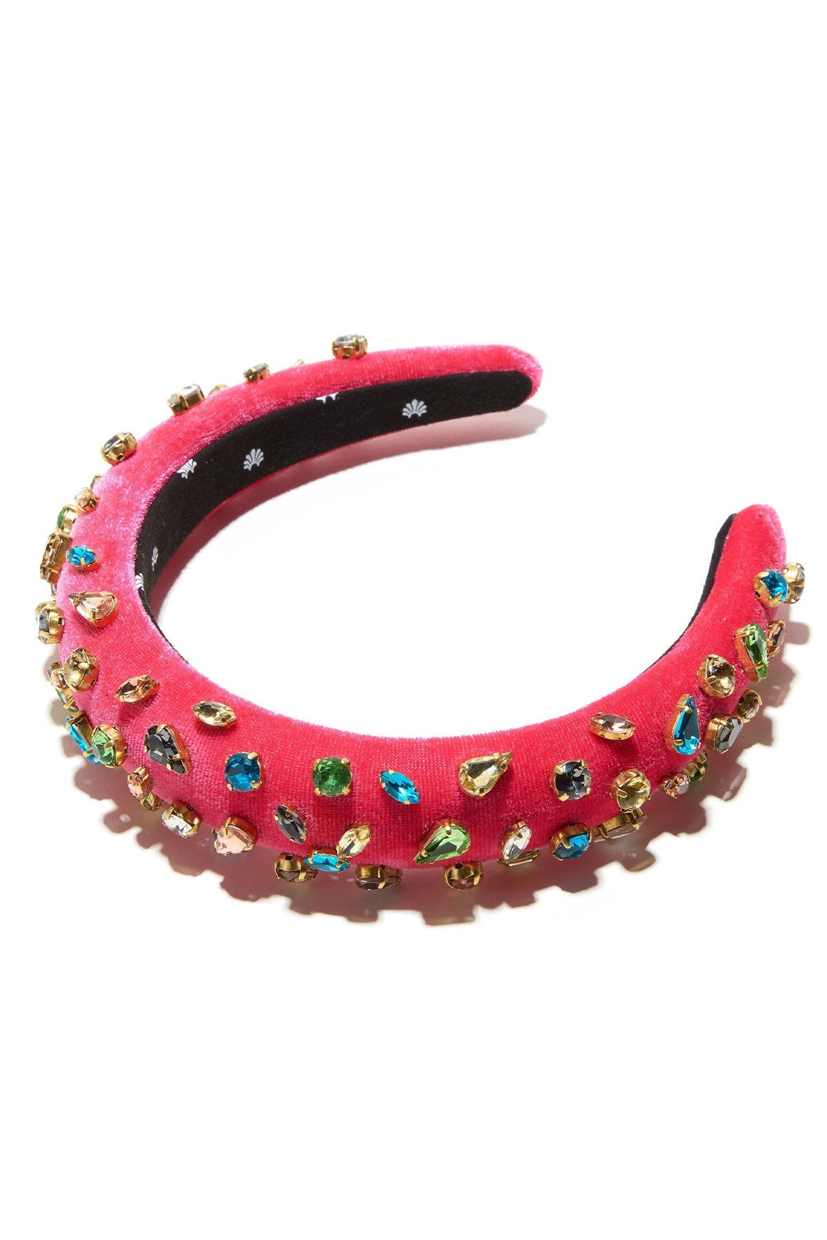 Hot Pink Padded Candy Jeweled Headband - shop-olivia.com