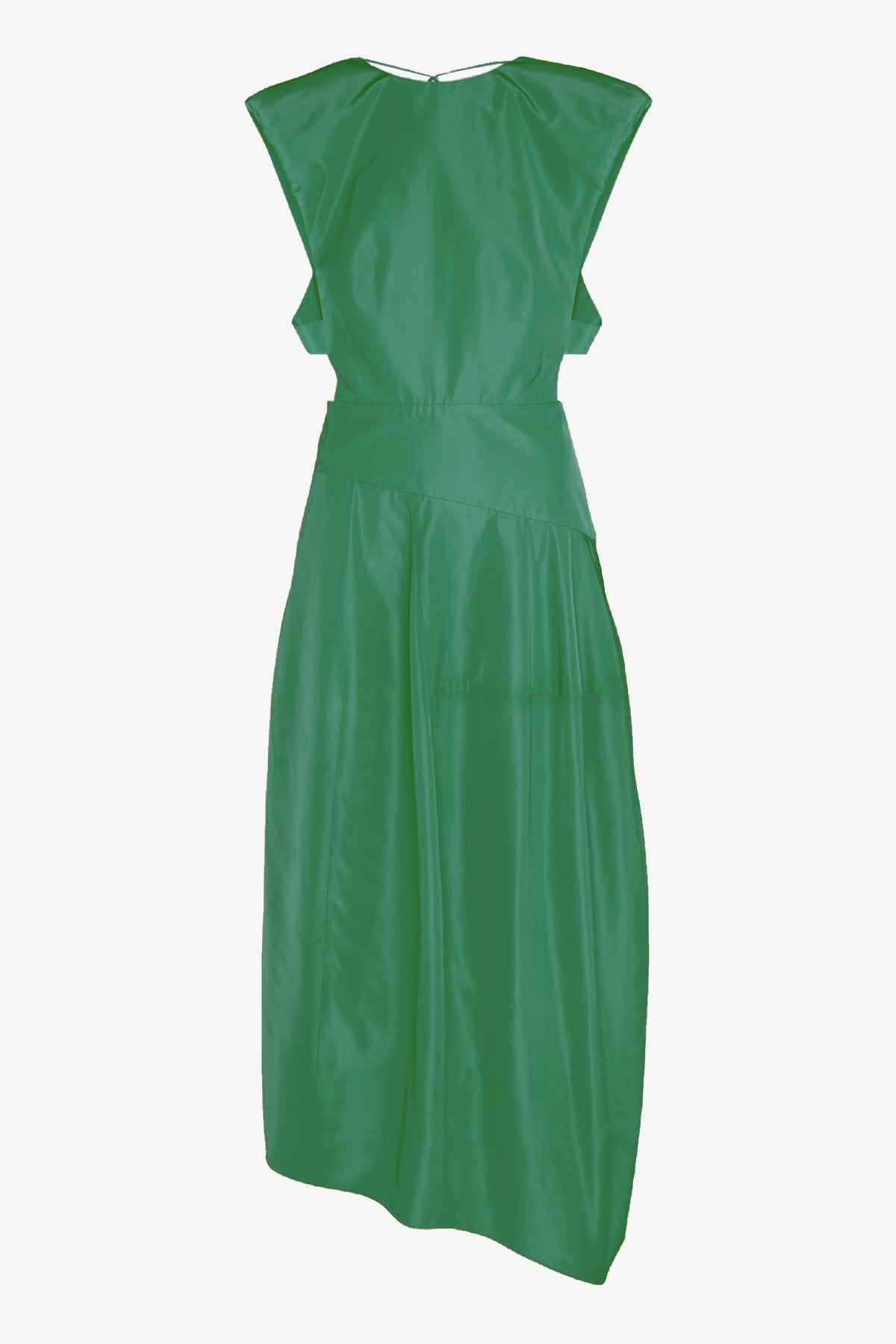 Italian Sporty Nylon Sleeveless Balloon Dress in Green - shop-olivia.com