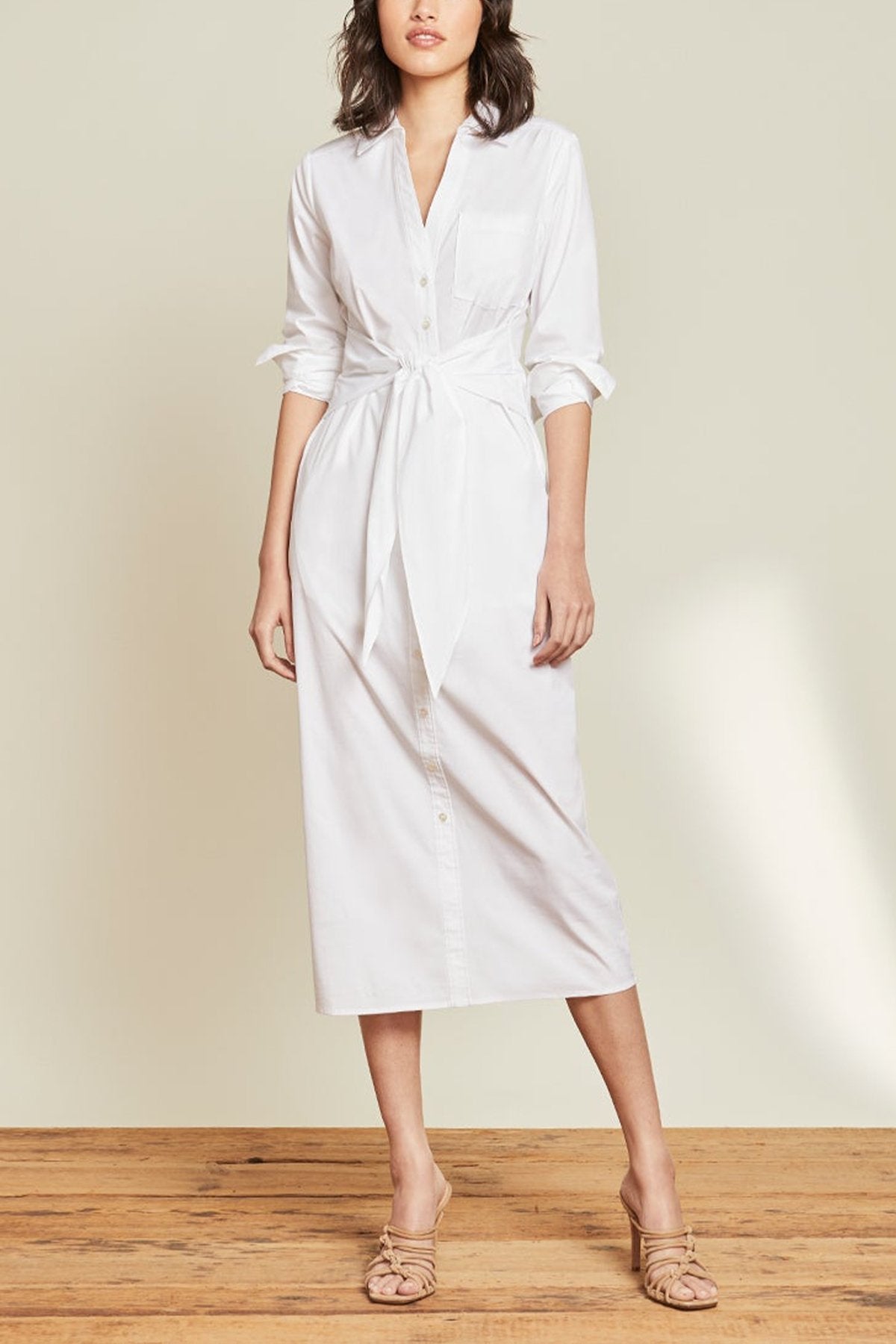 Janelle Shirtdress in White - shop-olivia.com