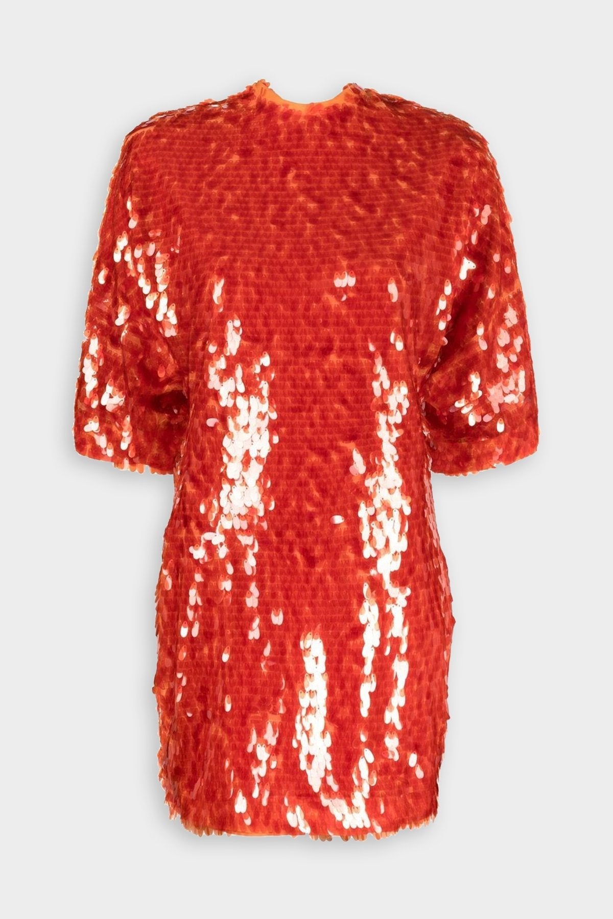 Jasy Sequin Mini Dress in Mandarin Red - shop-olivia.com