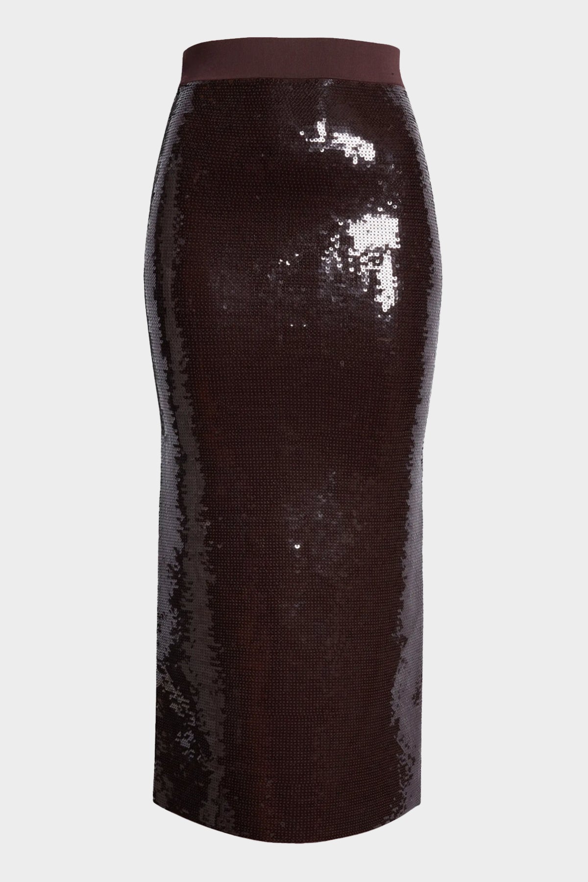 Joan Sequin Knit Skirt in Dark Brown - shop-olivia.com