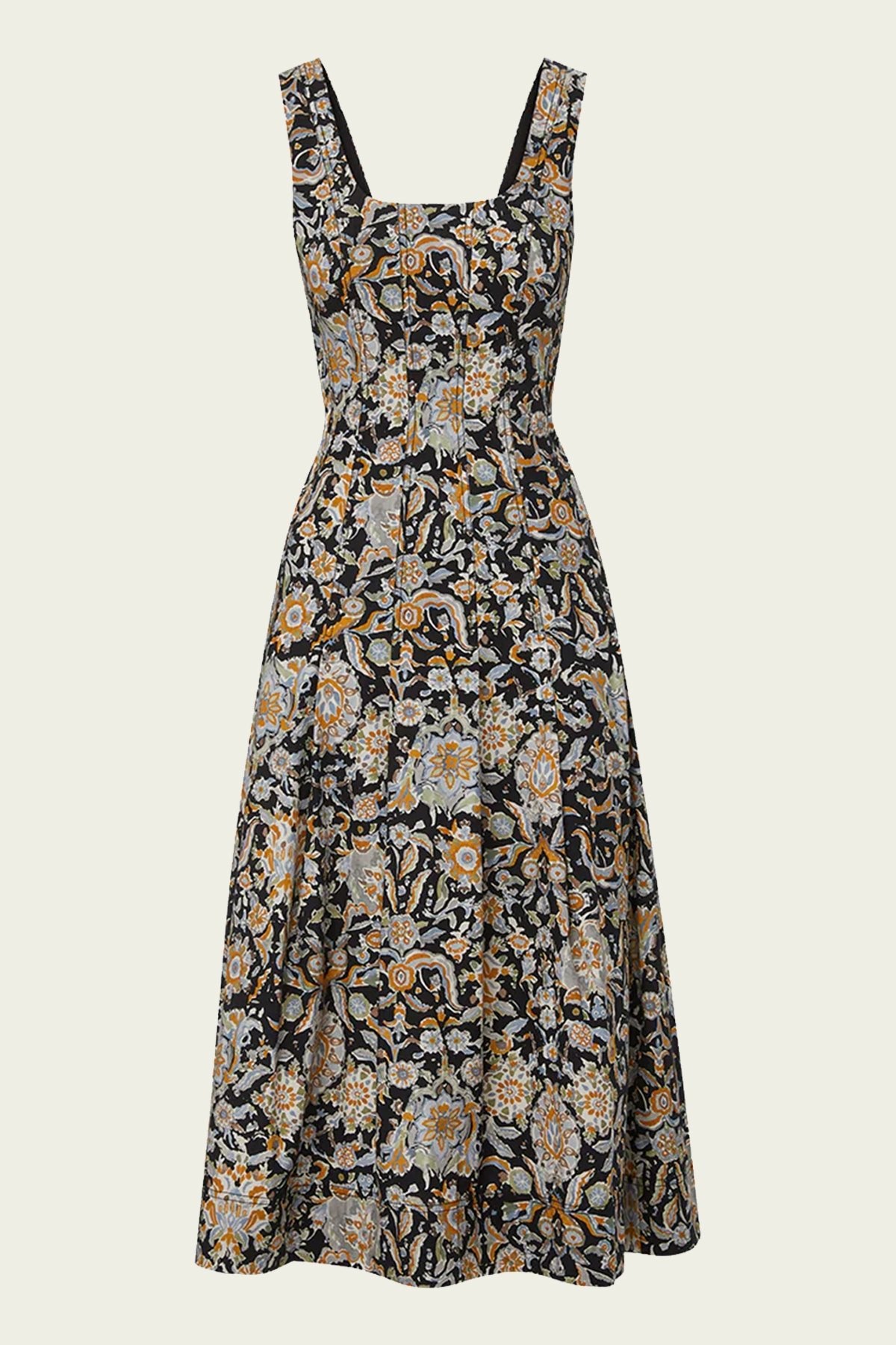 Jolie Paisley-Print Dress in Black Multi - shop-olivia.com