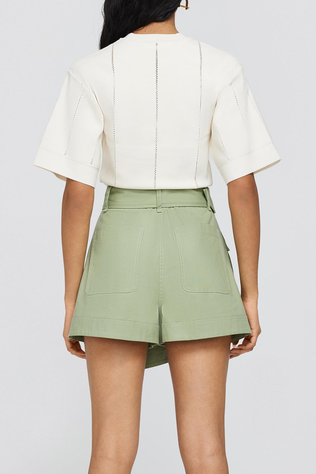 Jolie Short Sleeve Pullover in Natural White - shop-olivia.com