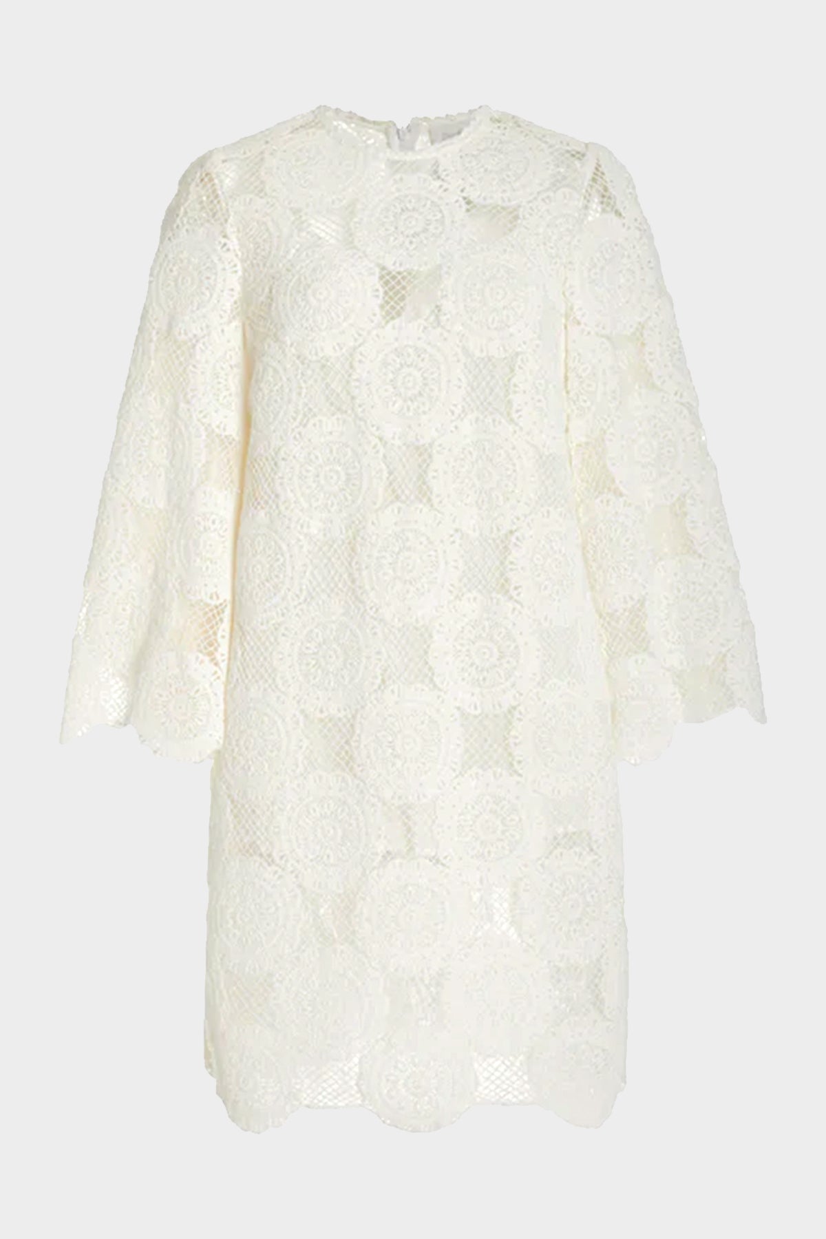 Junie Lace Tunic Dress in Ivory - shop-olivia.com