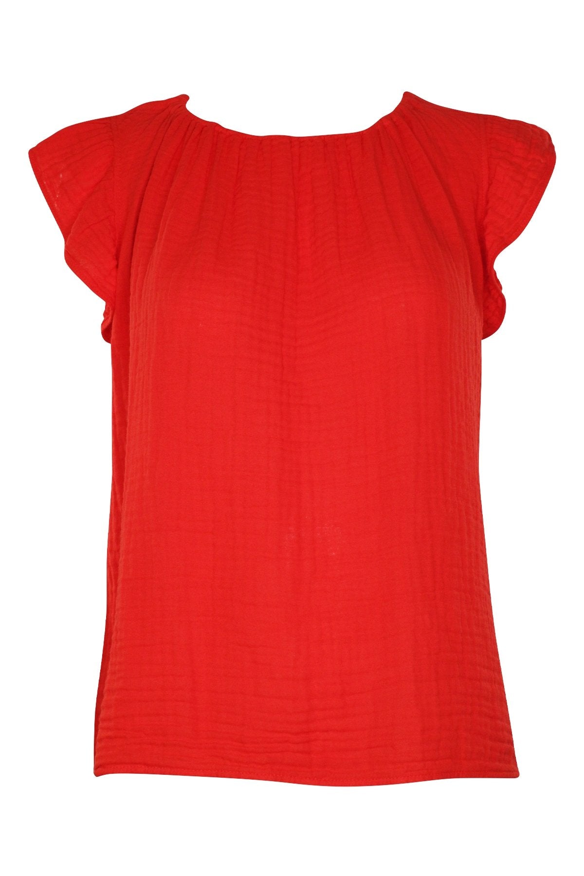 Kaia Short Sleeve Top in Cardinal - shop-olivia.com