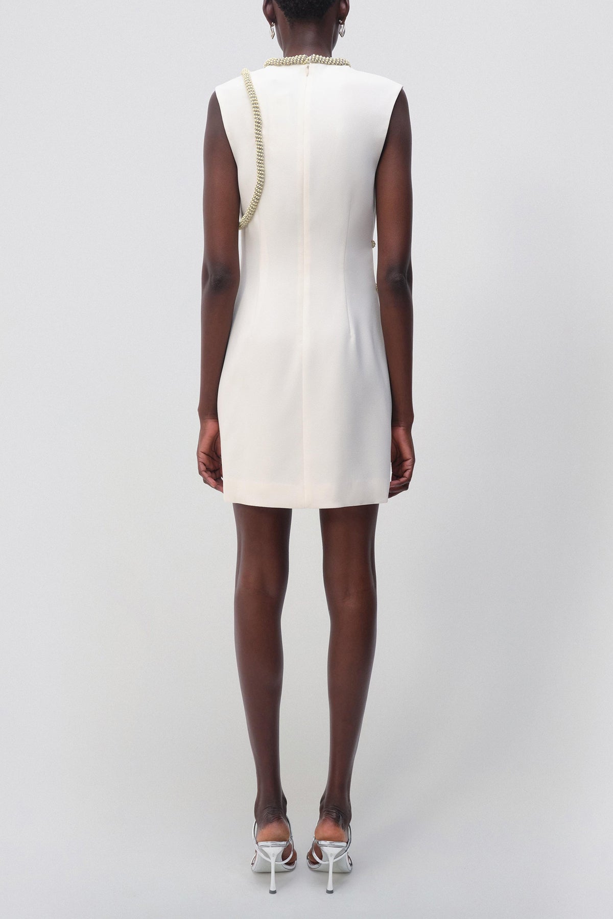 Kat Sleeveless Mini Dress in Natural White - shop-olivia.com