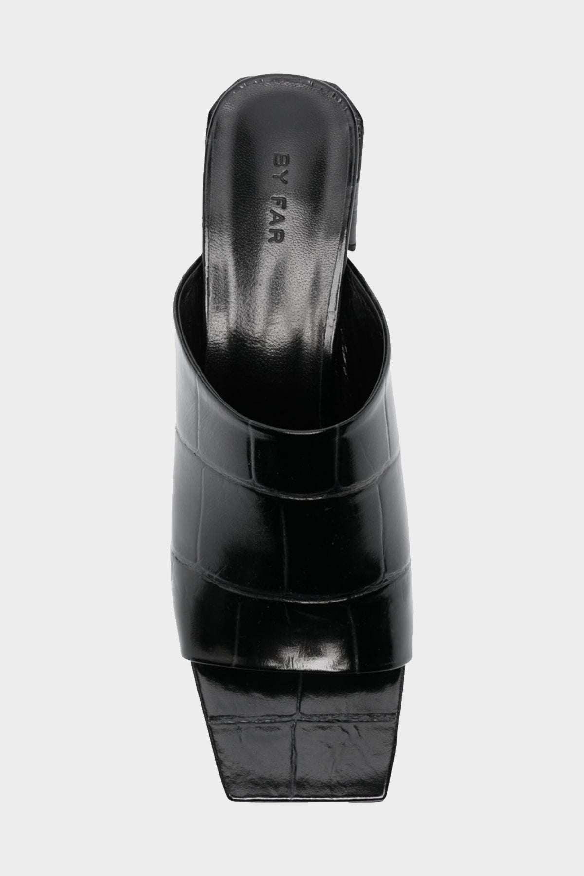Katya Black Maxi Croco Embossed Leather - shop-olivia.com