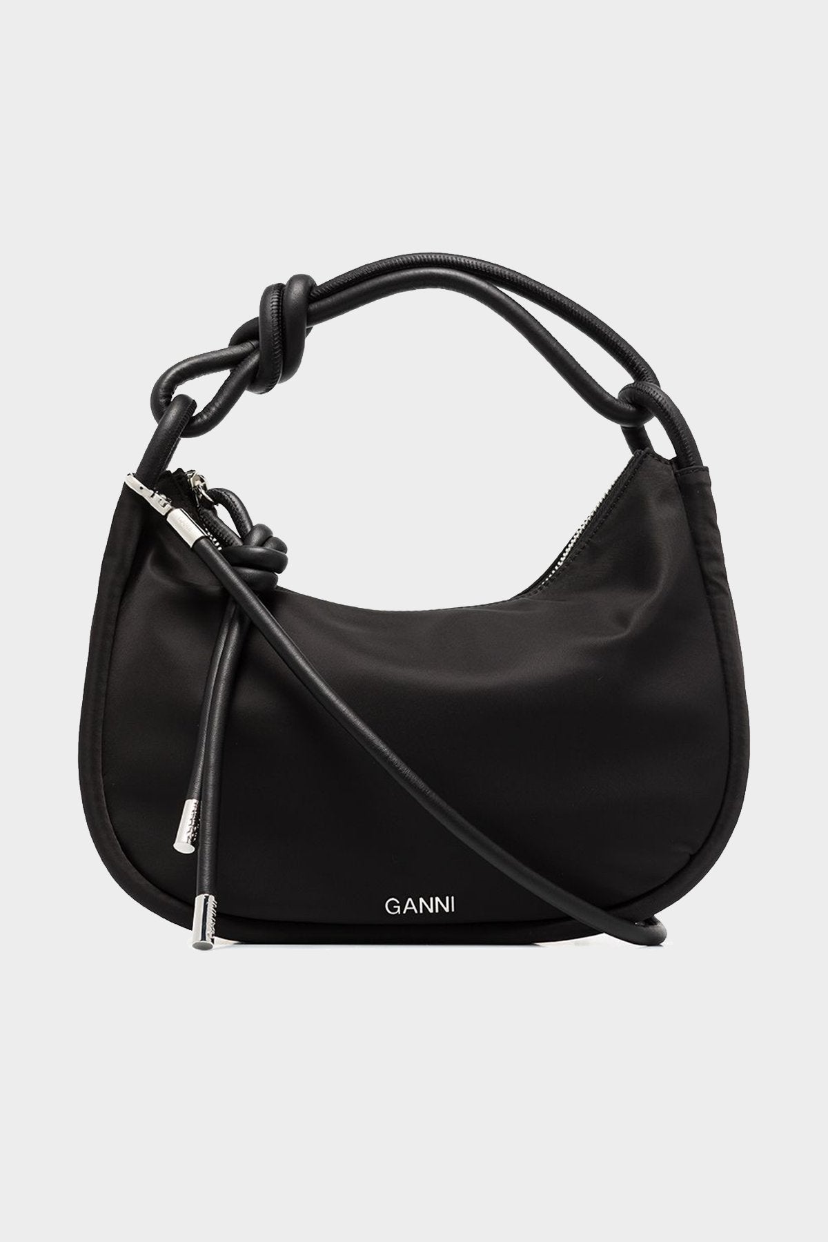 Knot Baguette Bag in Black - shop-olivia.com