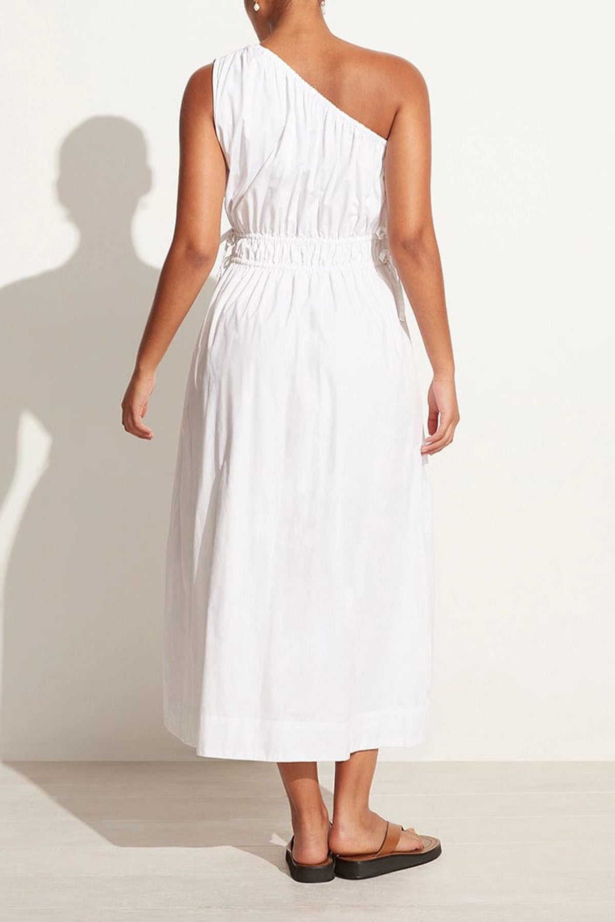 La Ora Midi Dress in White - shop-olivia.com