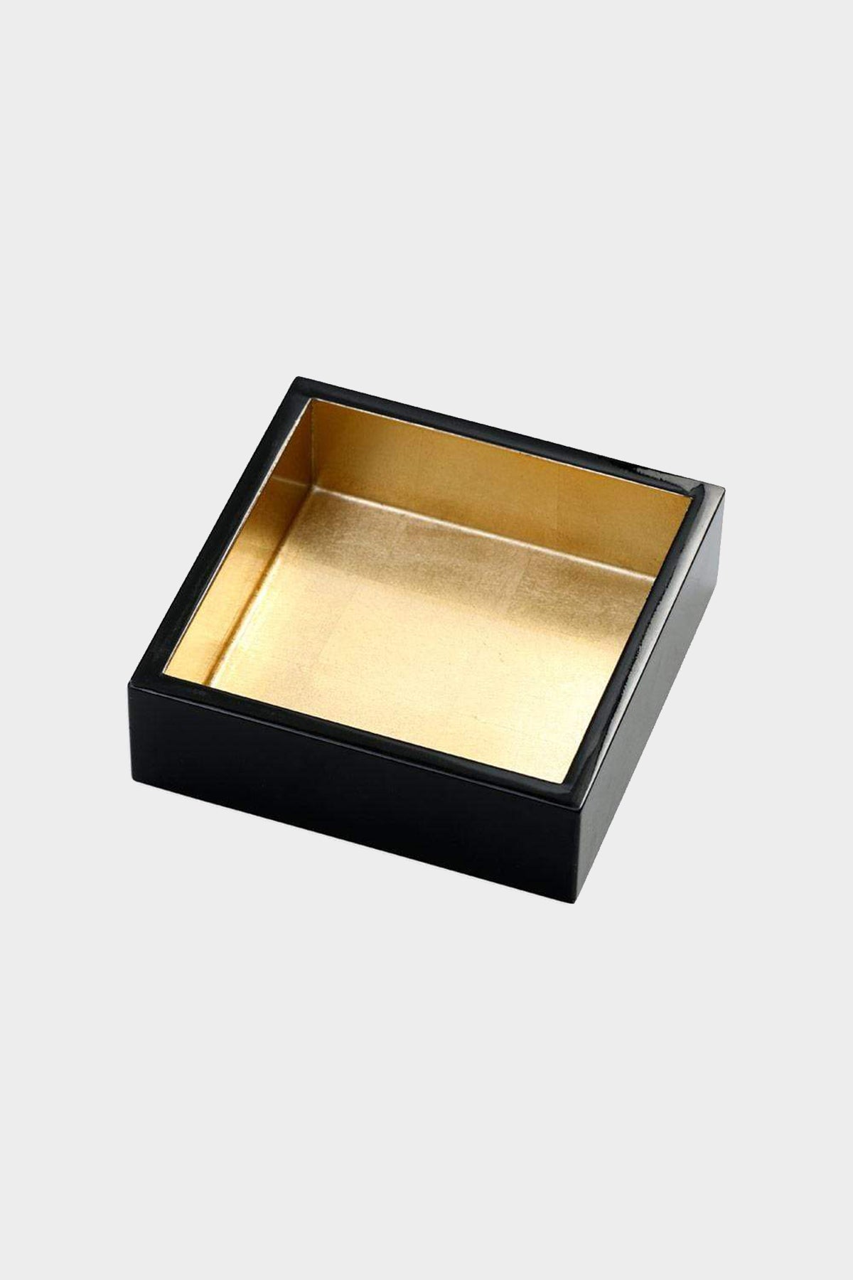 Lacquer Cocktail Napkin Holder in Black and Gold - shop-olivia.com