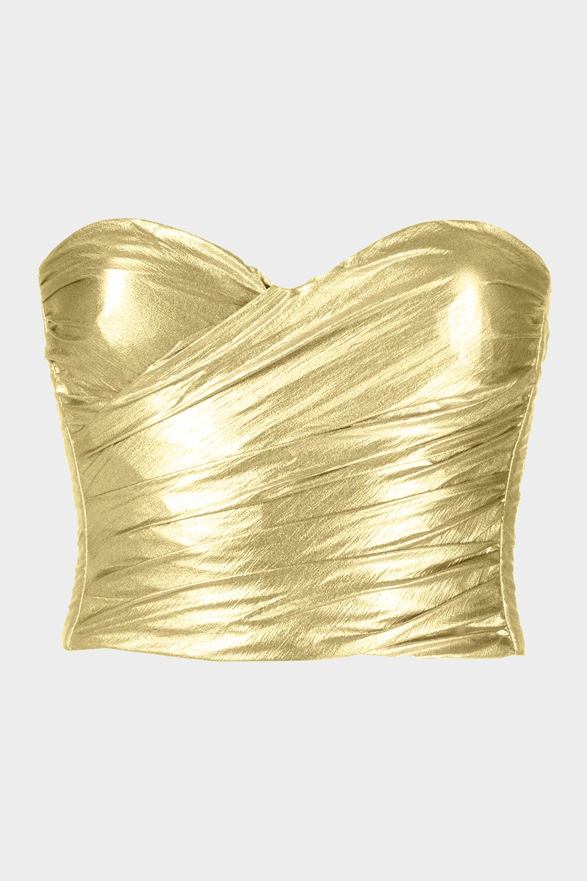 Lame Taffeta Couture Bustier in Gold - shop-olivia.com