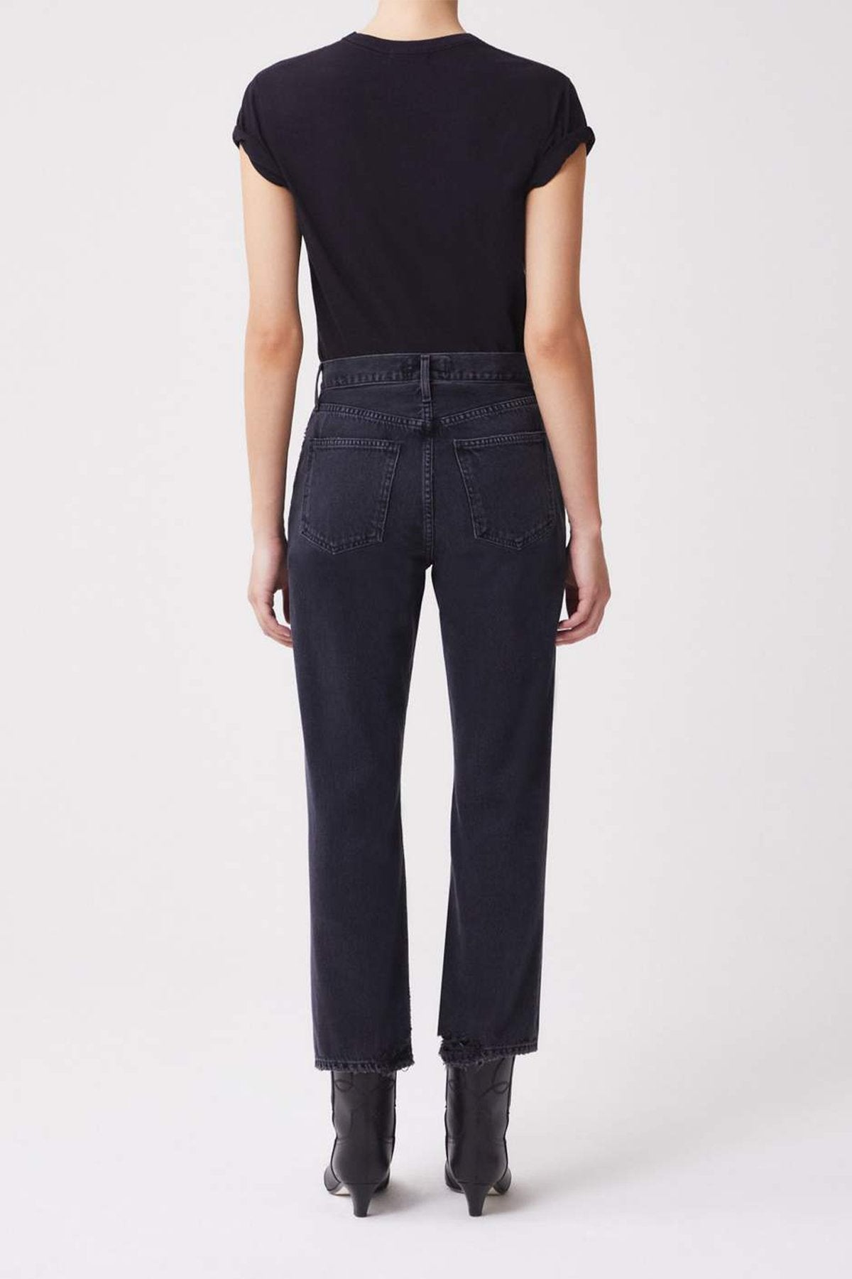 Lana Crop Mid Rise Vintage Straight Jean in Rhyme - shop-olivia.com