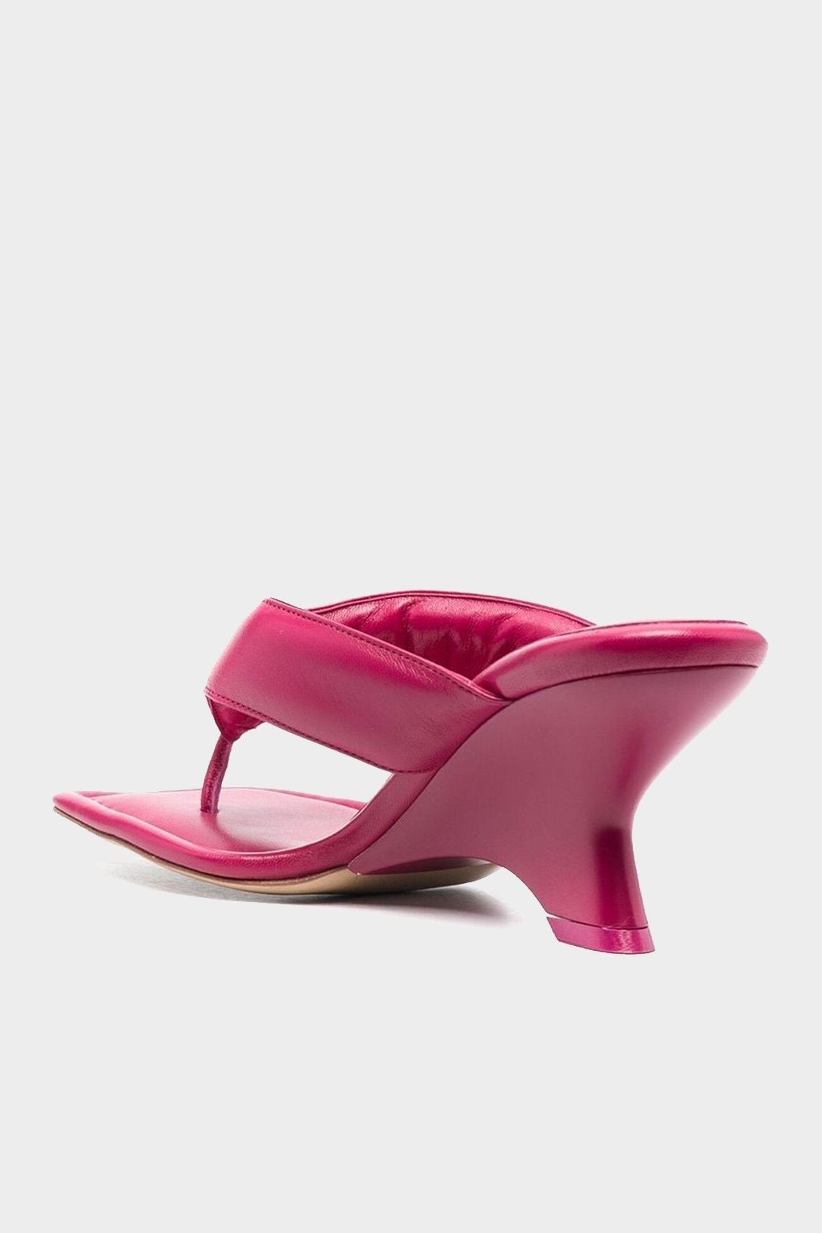 Leather Puffy Thong Mule in Orchid Pink - shop-olivia.com